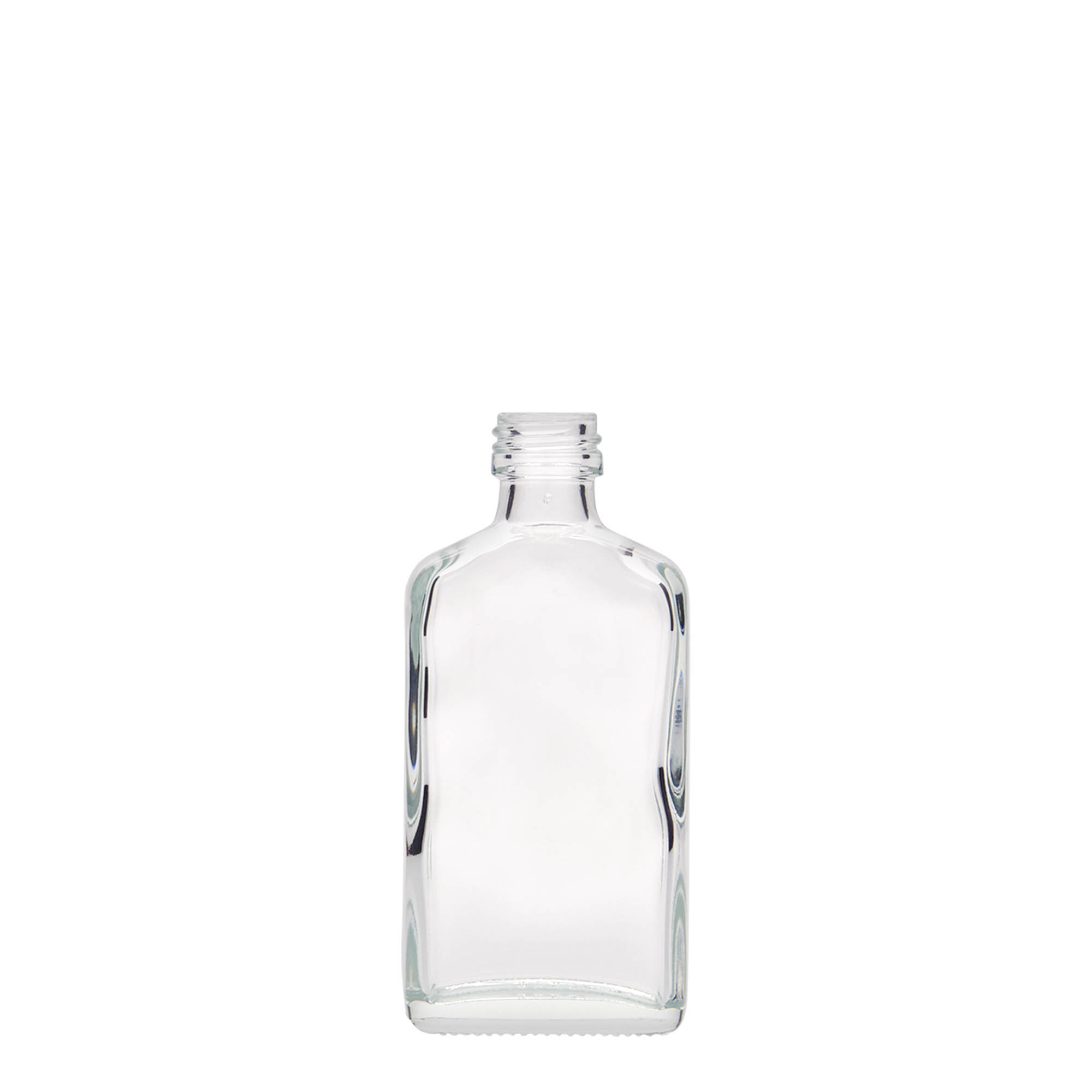 50 ml pocket bottle, rectangular, glass, opening: PP 18 50 ml pocket bottle, rectangular, glass, opening: PP 18