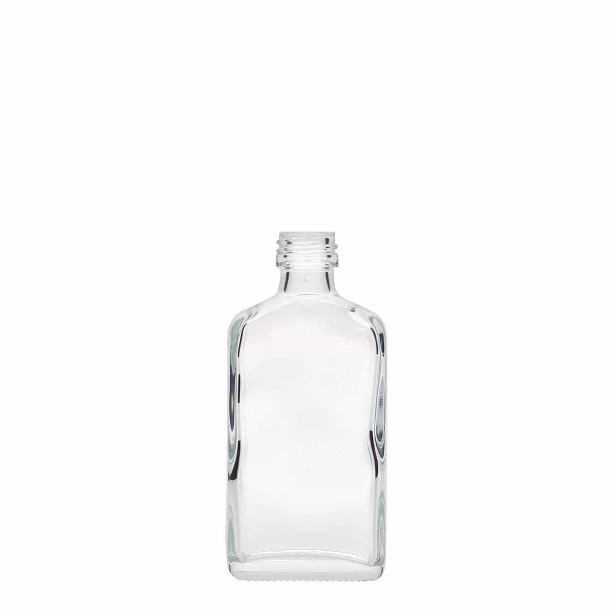 50 ml pocket bottle, rectangular, glass, opening: PP 18