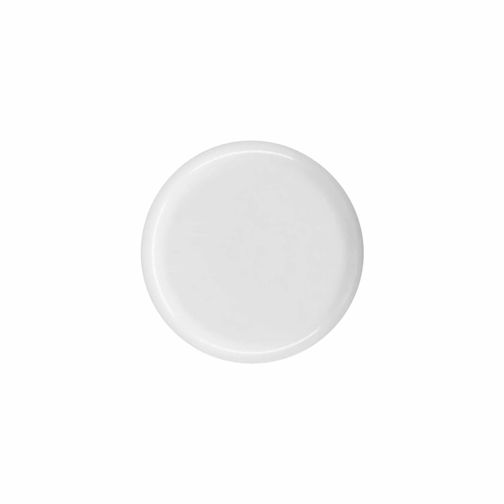 Screw cap round bottle with syringe insert, PE plastic, white, for opening: DIN 18 Screw cap round bottle with syringe insert, PE plastic, white, for opening: DIN 18