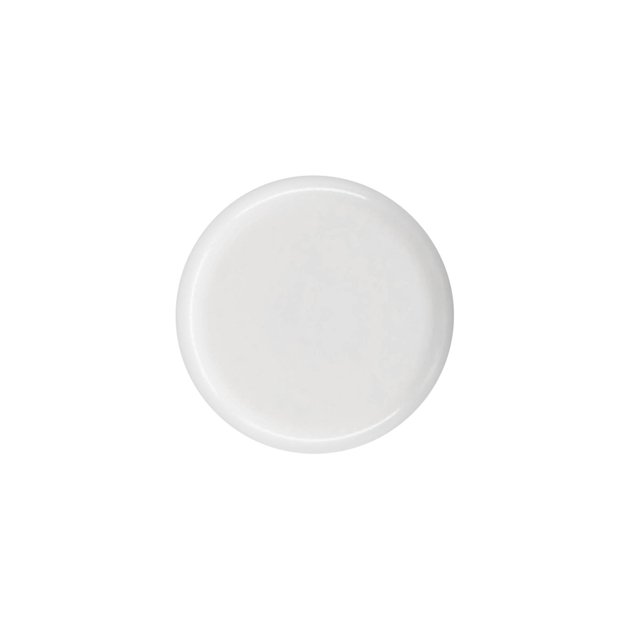 Screw cap round bottle with syringe insert, PE plastic, white, for opening: DIN 18