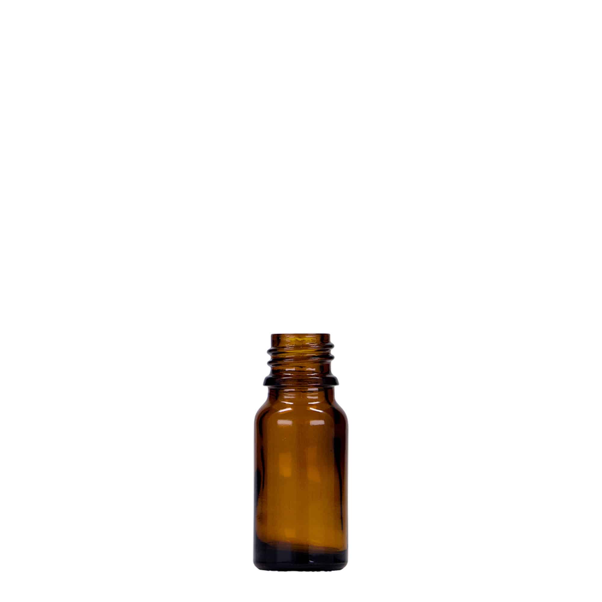10 ml medicine bottle, glass, brown, opening: DIN 18