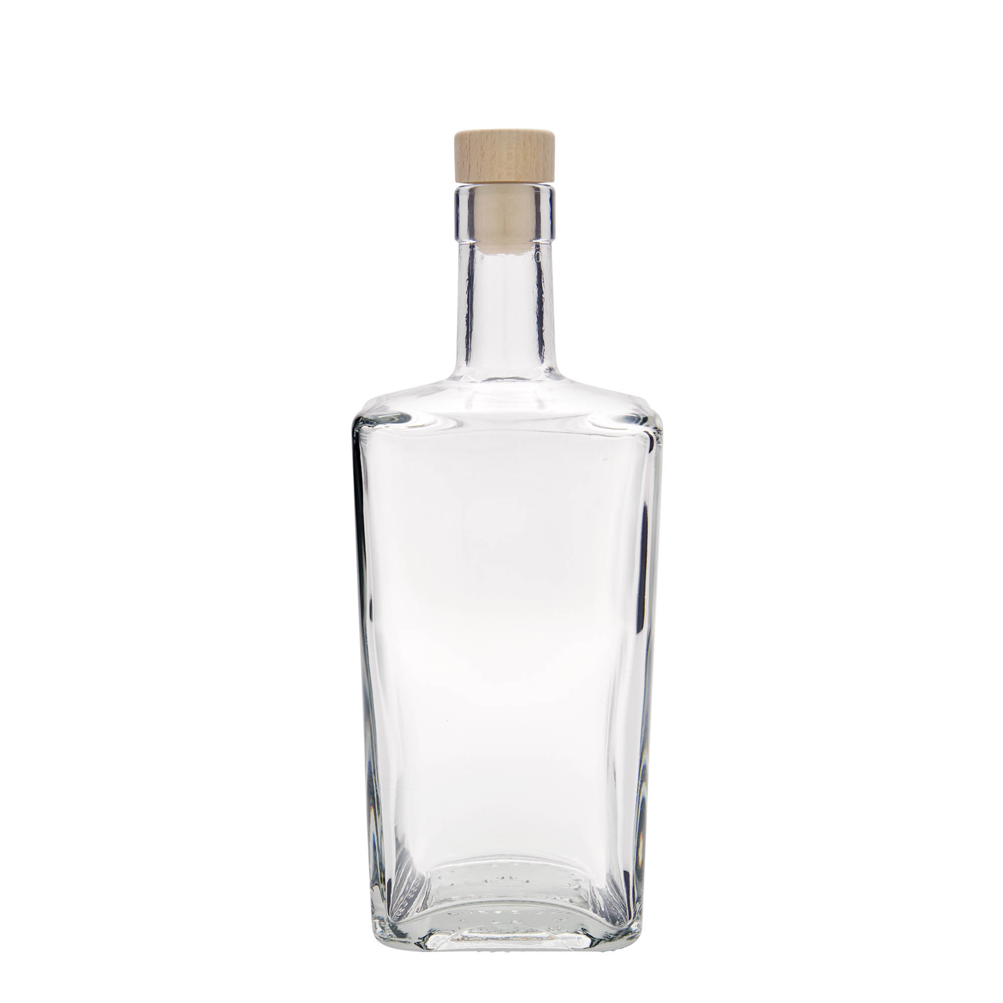 700 ml glass bottle 'Noel', square, opening: cork