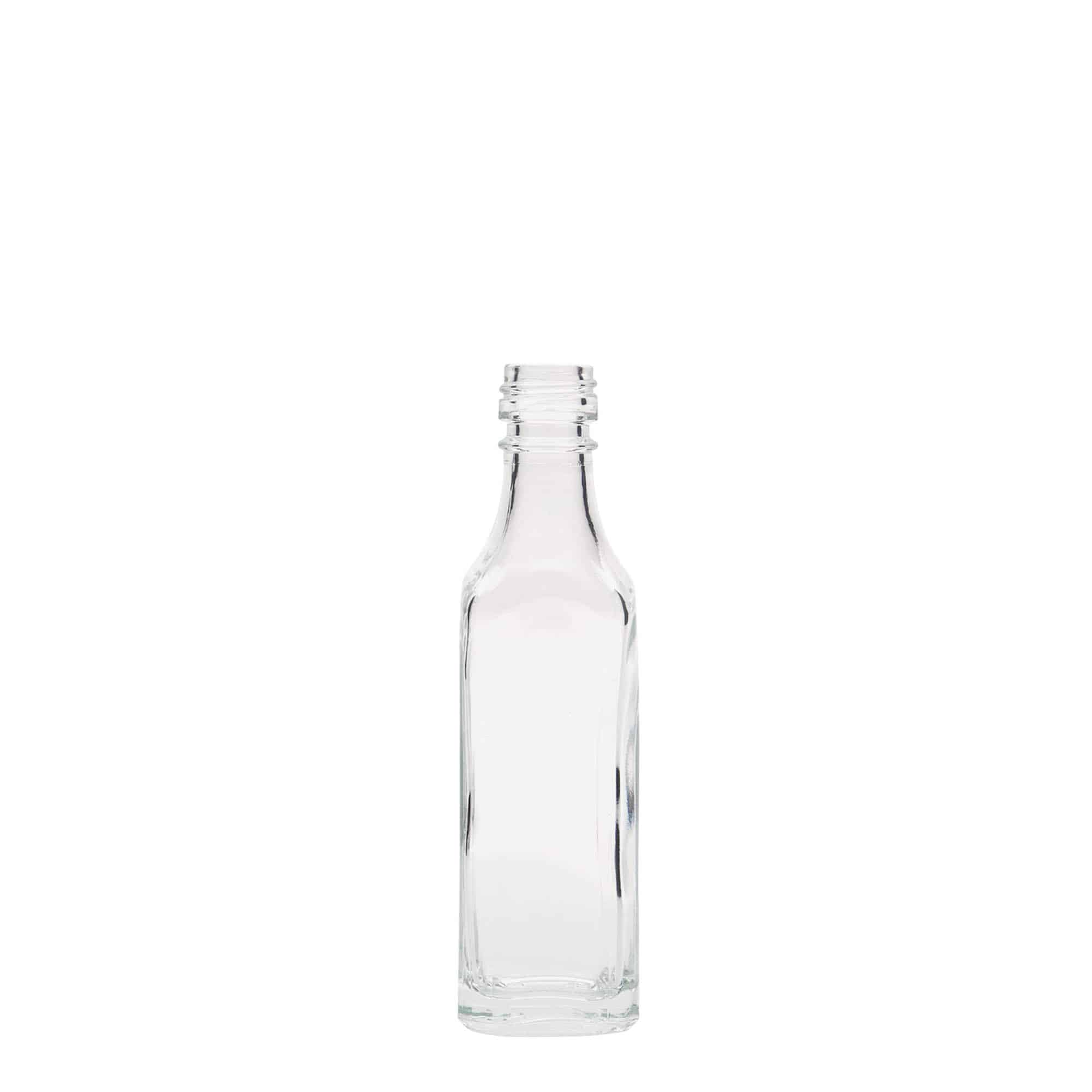 50 ml glass bottle ‘Siena’, square, neck: PP 18