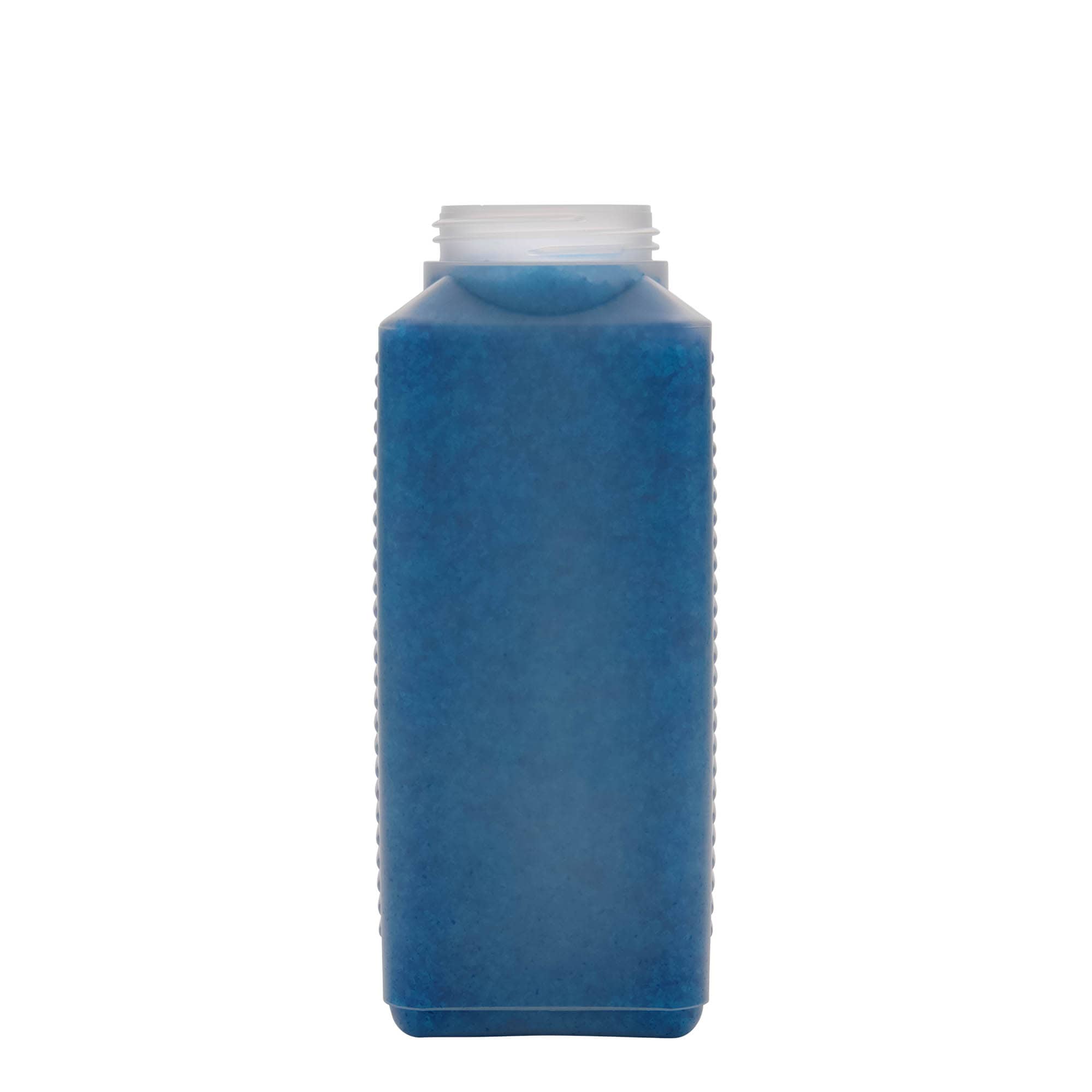 1,000 ml wide-neck bottle, rectangular, HDPE plastic, natural, opening: DIN 60 EPE