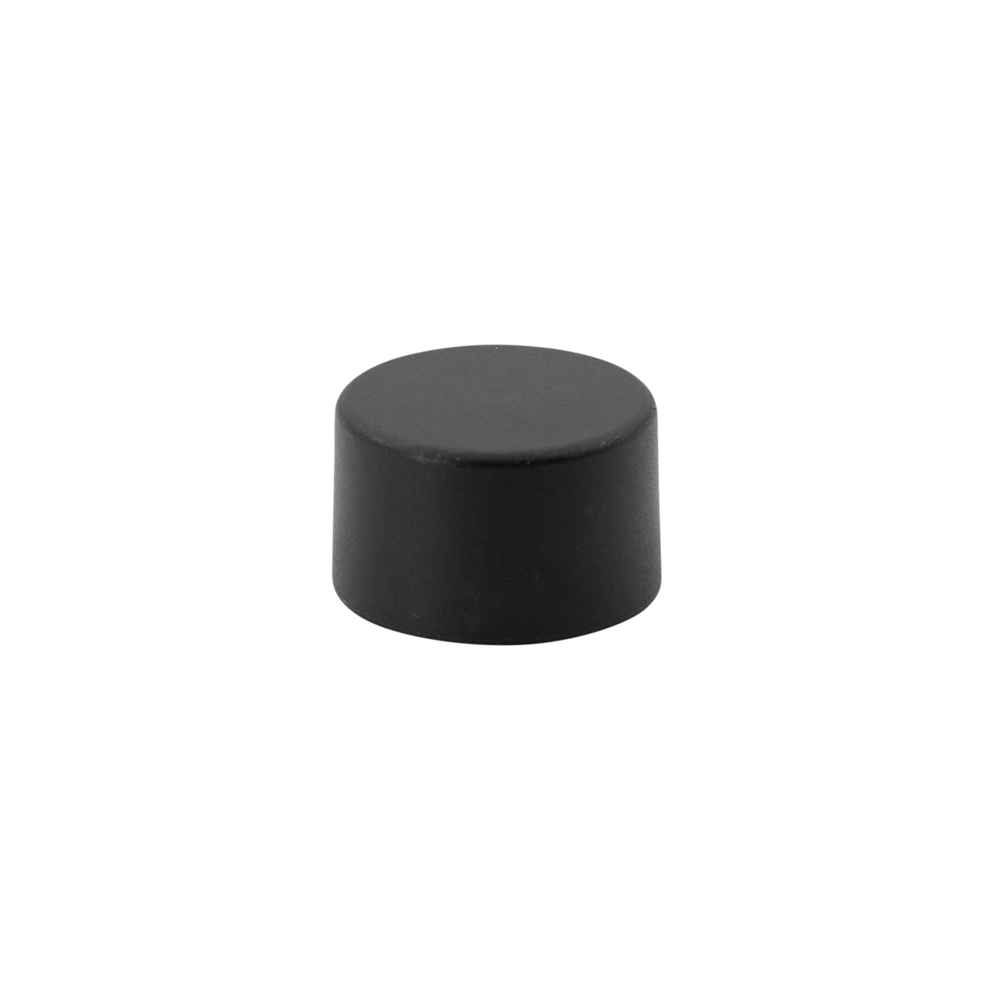 Screw cap, metal-plastic, black, for opening: PP 28