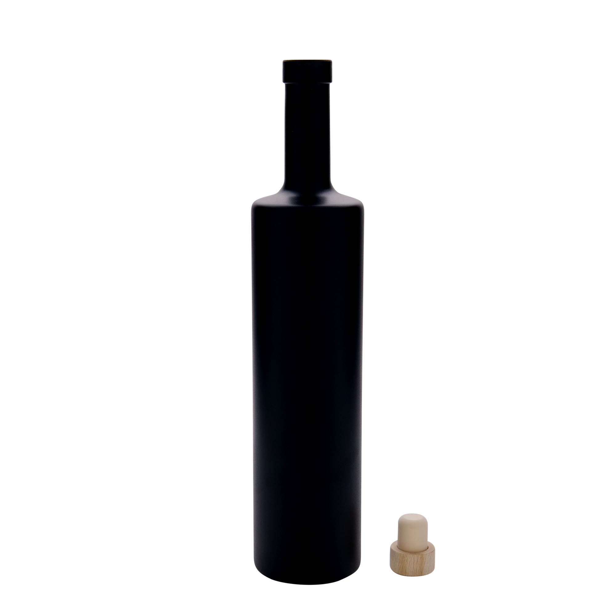 700 ml glass bottle ‘Centurio’, black, opening: cork