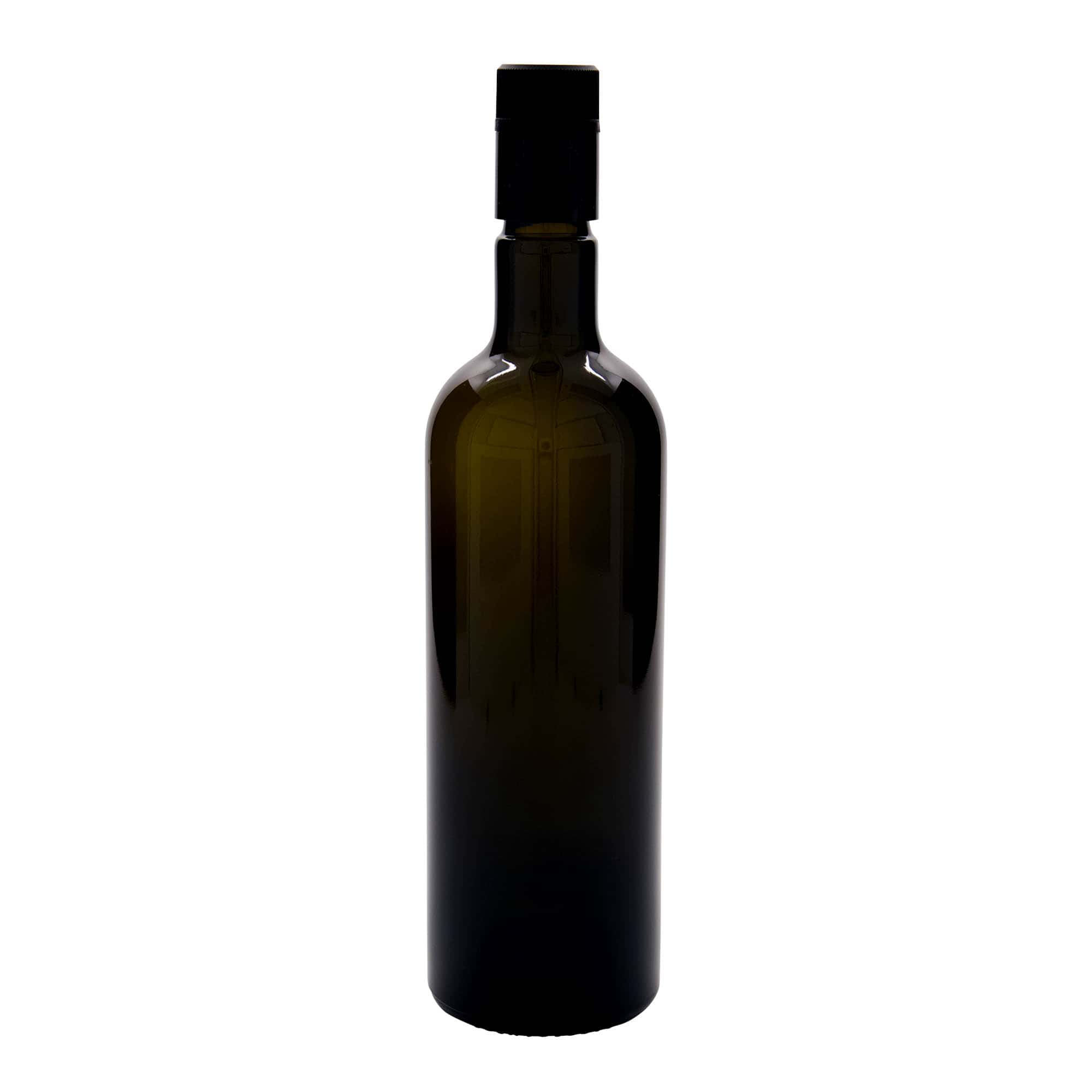 750 ml vinegar/oil bottle ‘Willy New’, glass, antique green, opening: DOP