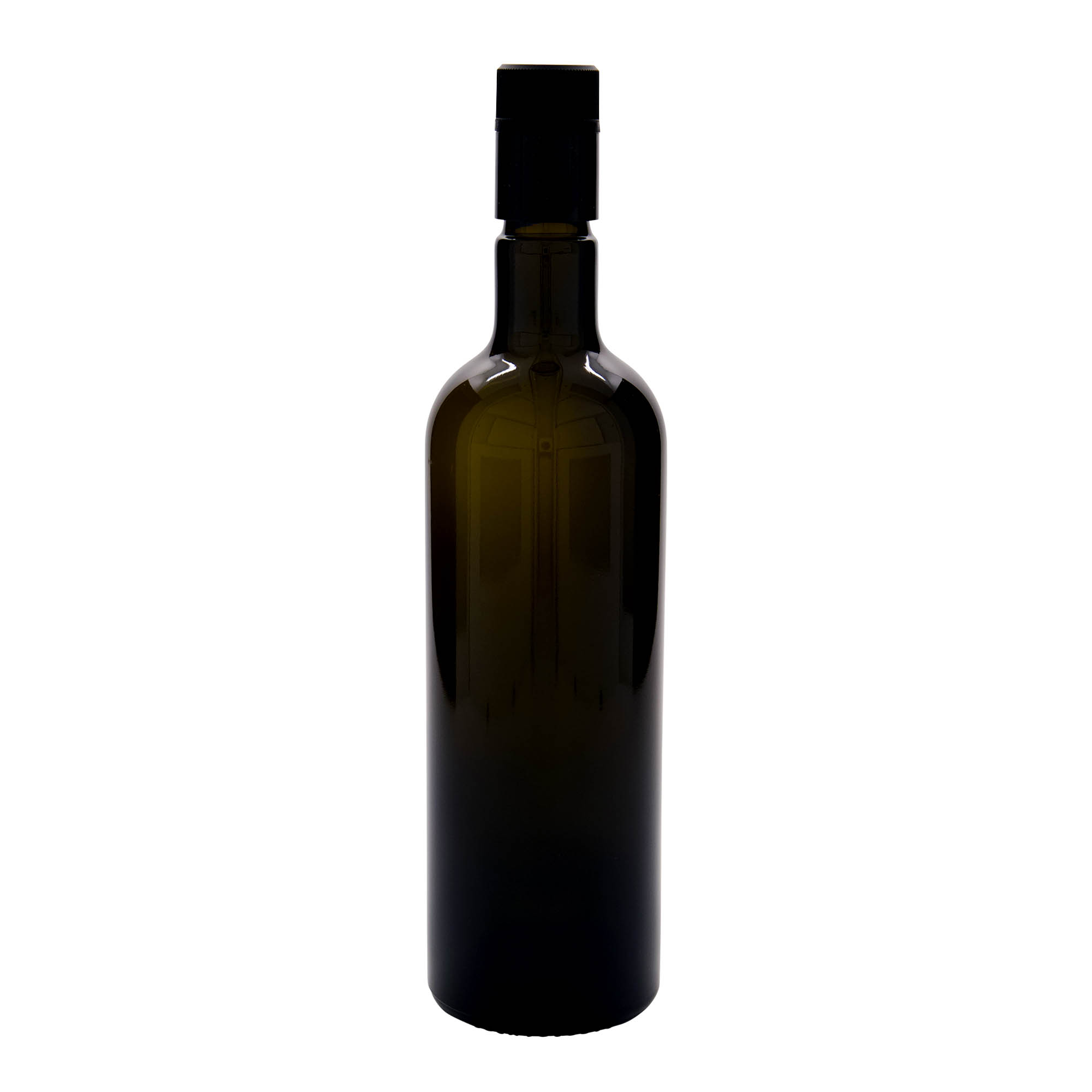 750 ml vinegar/oil bottle ‘Willy New’, glass, antique green, opening: DOP