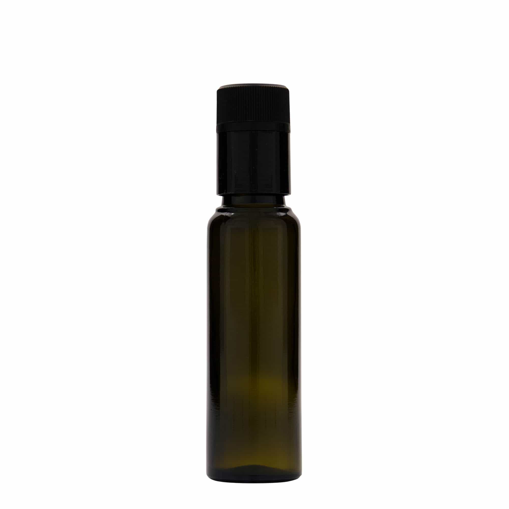 100 ml vinegar/oil bottle ‘Willy New’, glass, antique green, opening: DOP