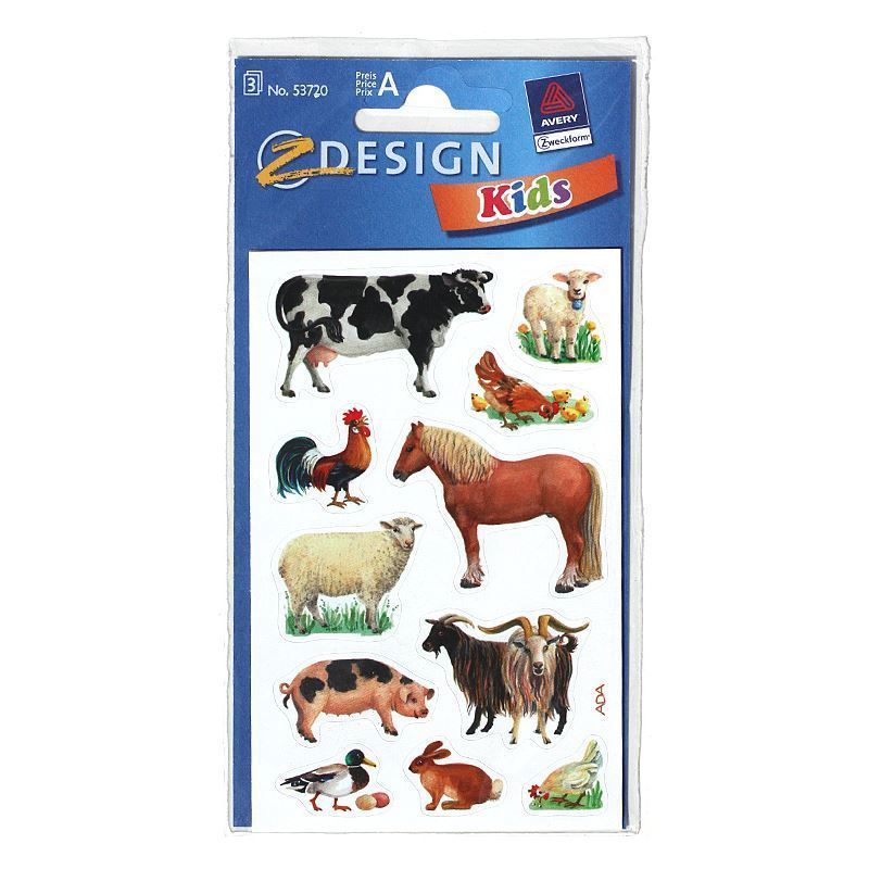 Zweckform Stickers 'Farm Animals', Paper, Multicoloured Zweckform Stickers 'Farm Animals', Paper, Multicoloured