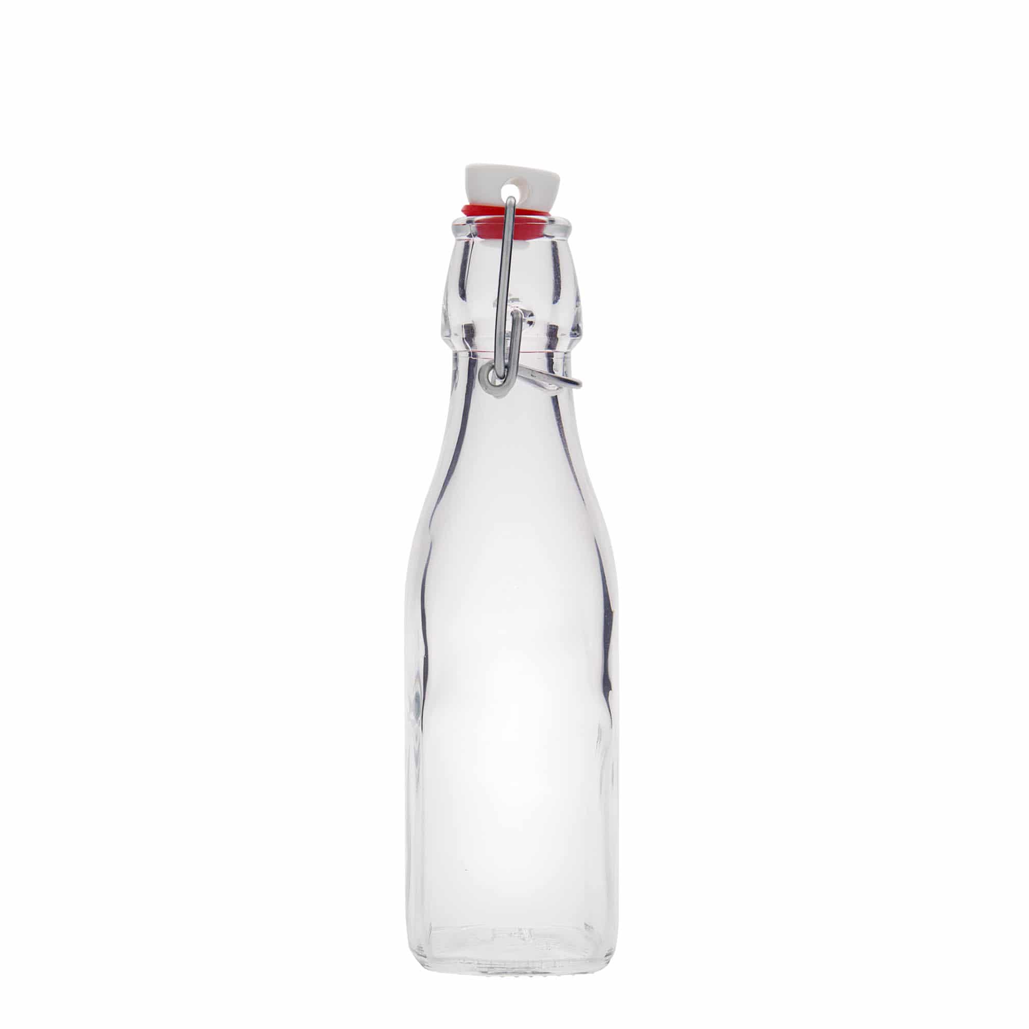250 ml glass bottle 'Swing, square, opening: swing top closure'