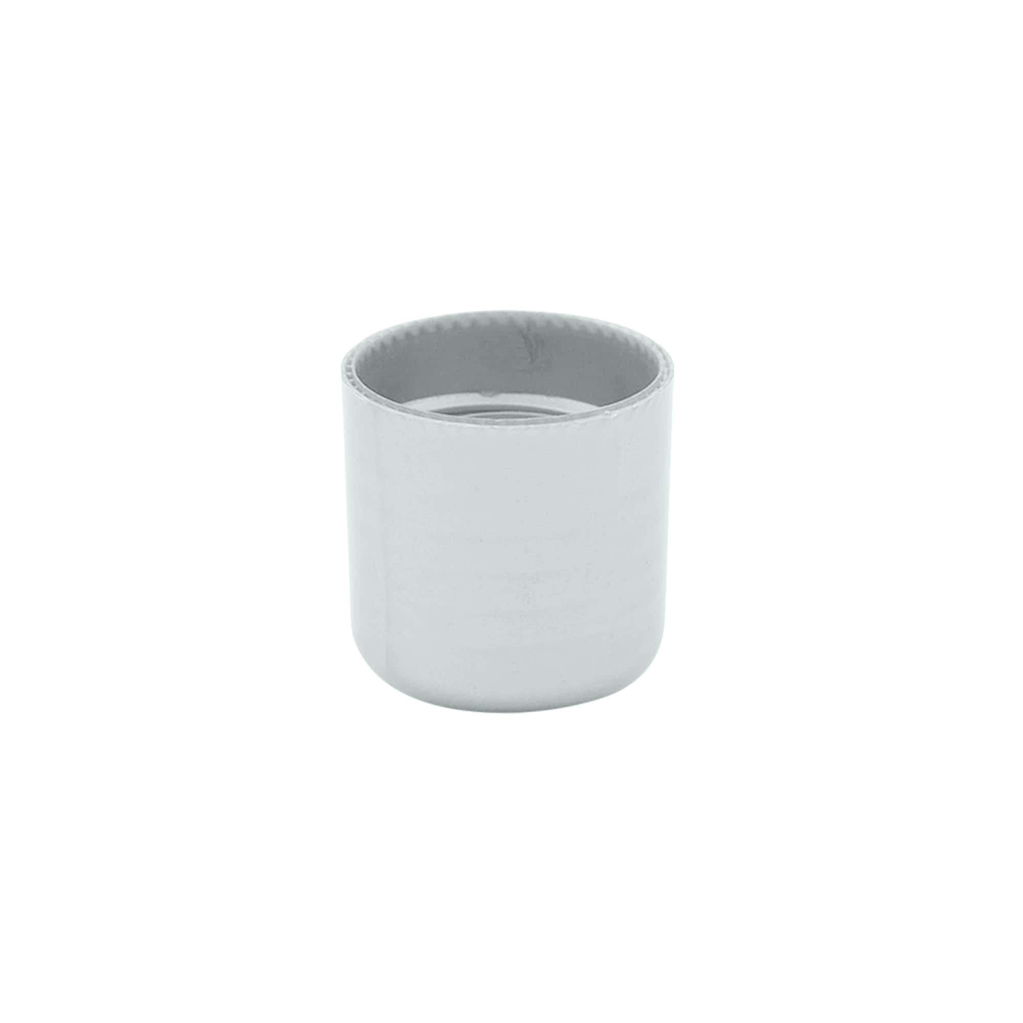 Screw cap with syringe insert, PP plastic, silver, for opening: 24/410