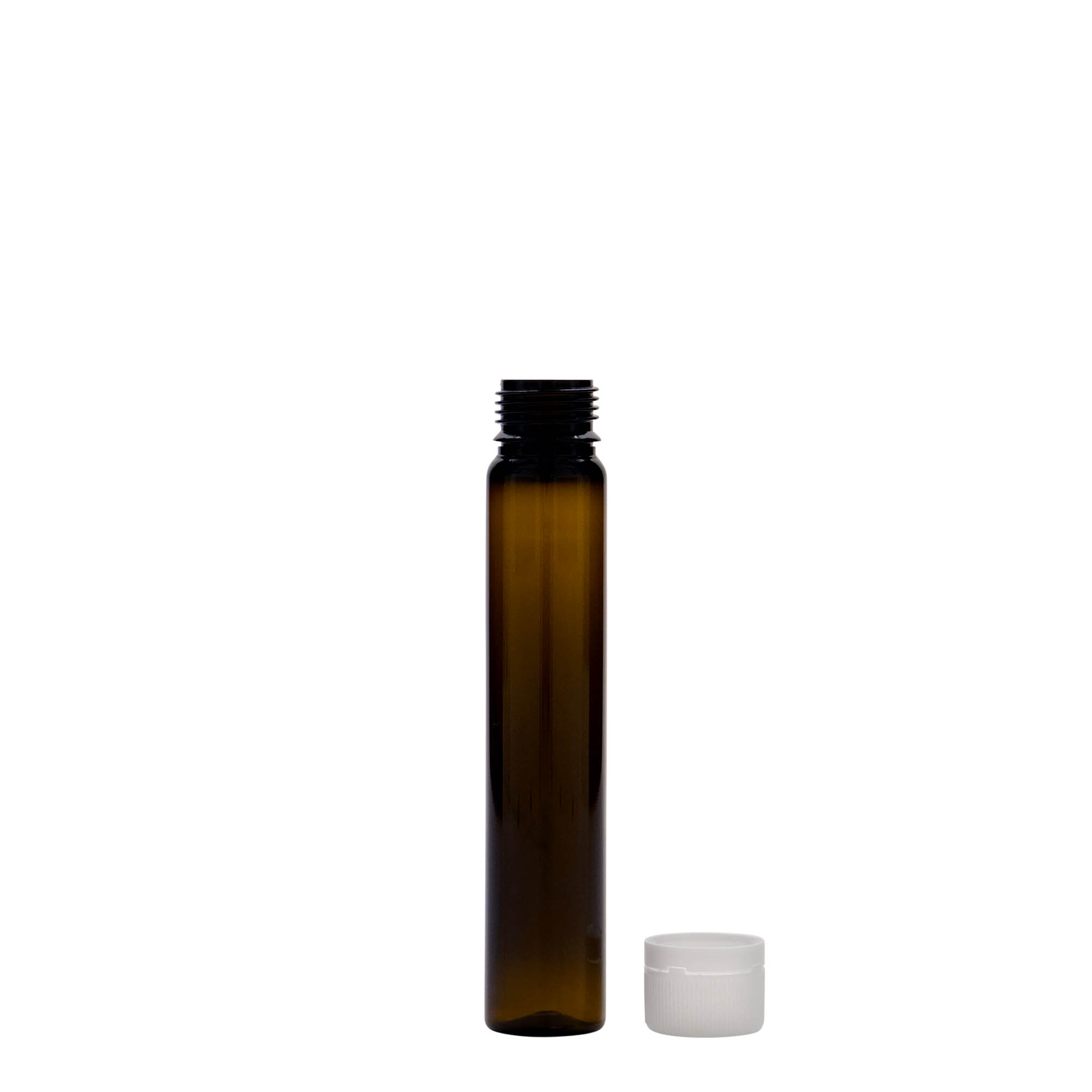 25 ml PET tubes, plastic, brown, opening: screw cap