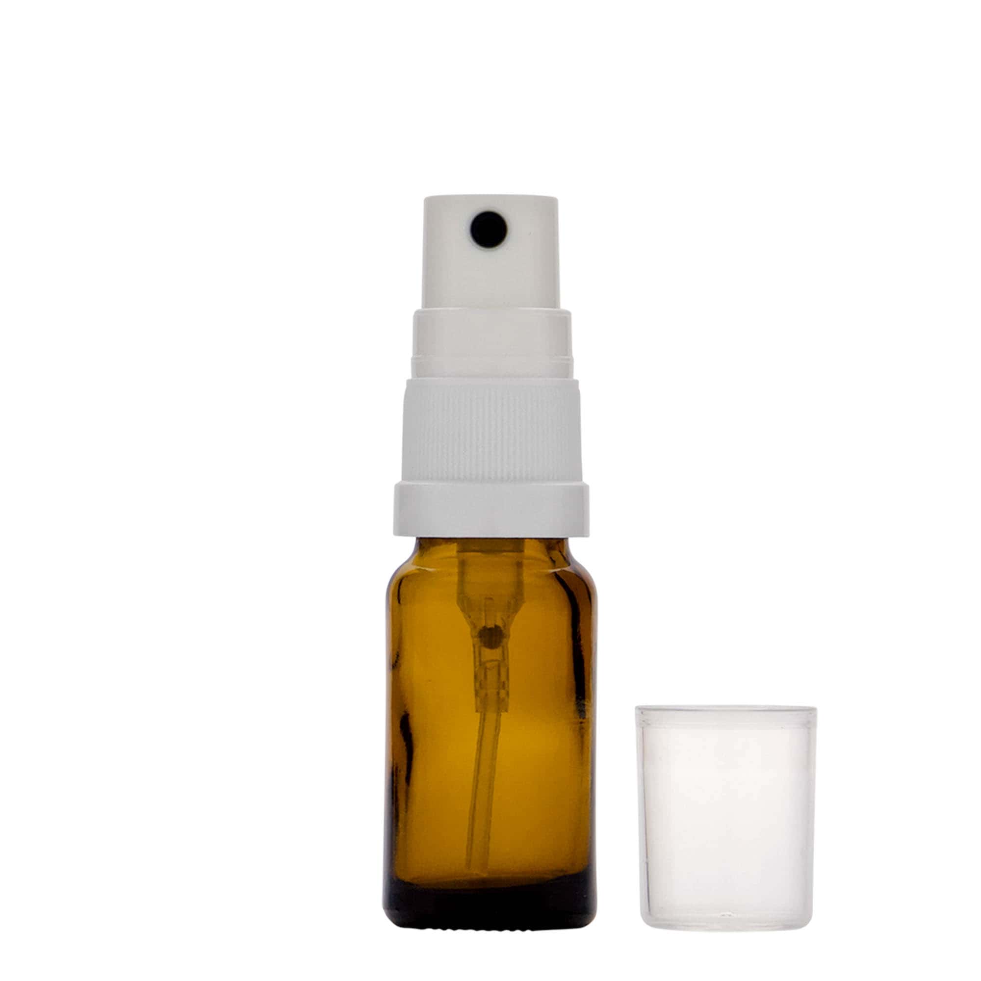 10 ml spray bottle medicine, glass, brown, opening: DIN 18