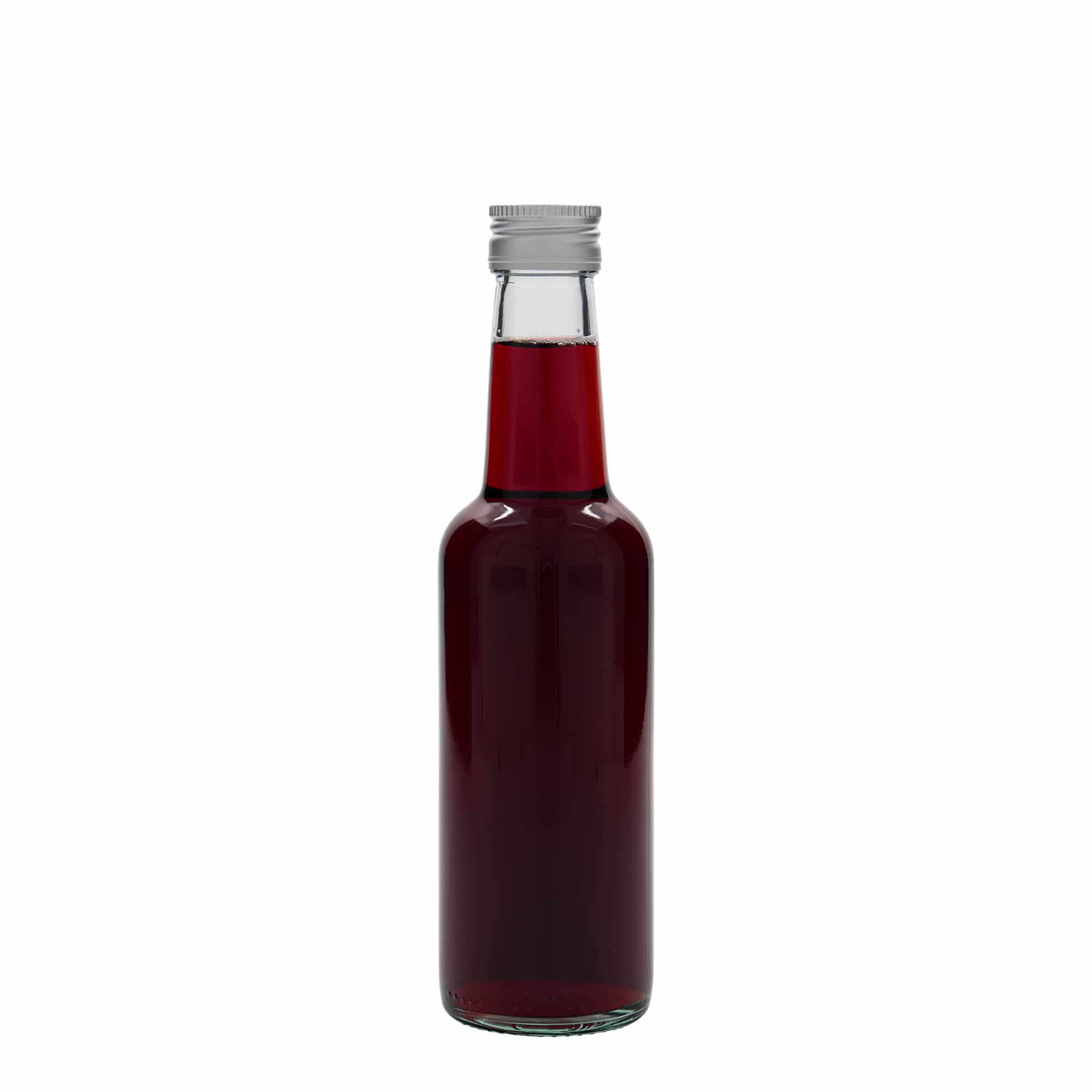 250 ml glass bottle, straight neck, opening: PP 28