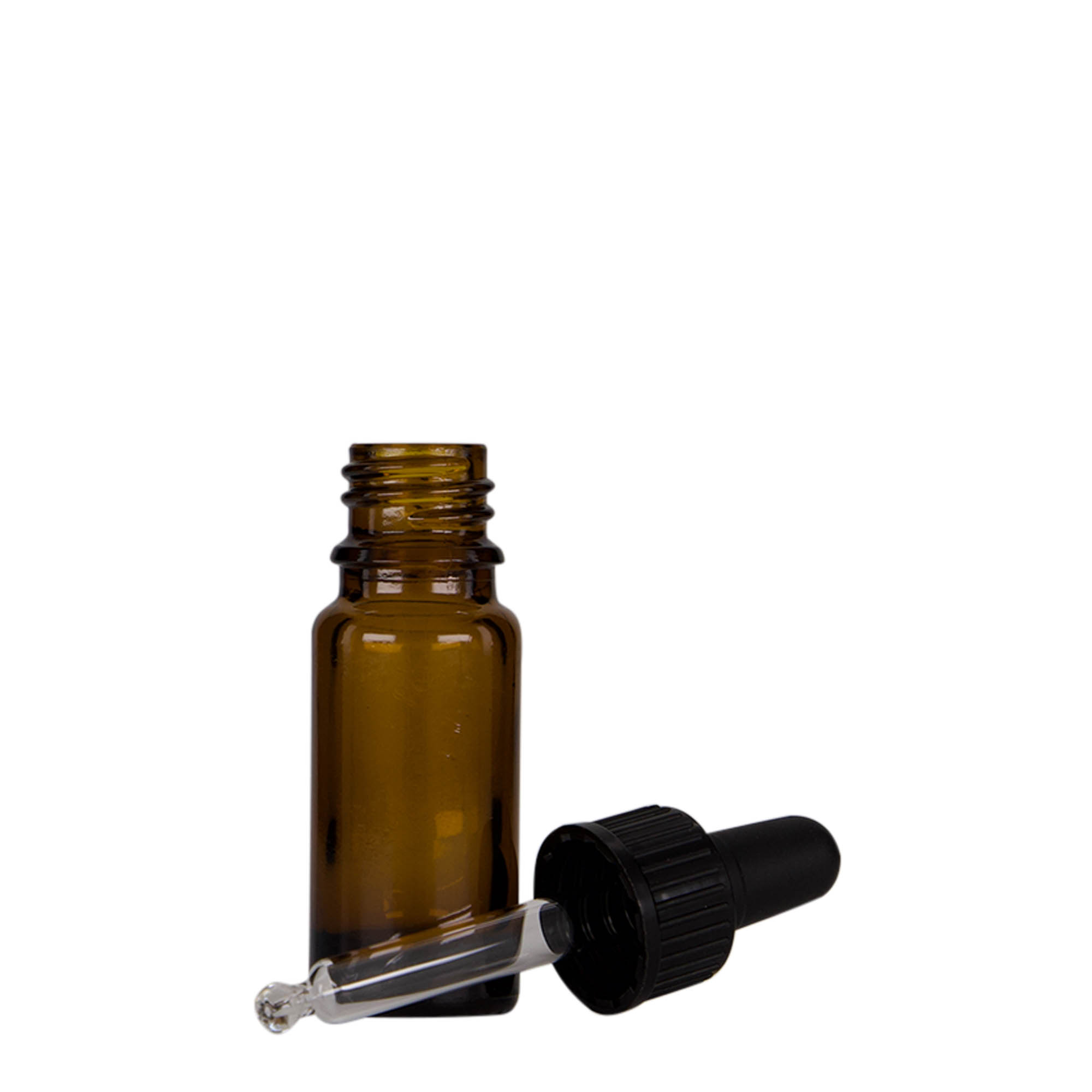 10 ml dropper bottle medicine, glass, brown-black, opening: DIN 18 10 ml dropper bottle medicine, glass, brown-black, opening: DIN 18