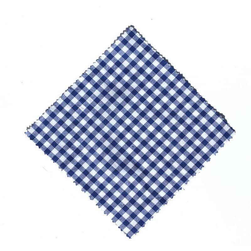 Checked fabric jar cover 15x15, square, textile, dark blue, for opening: TO58-TO82