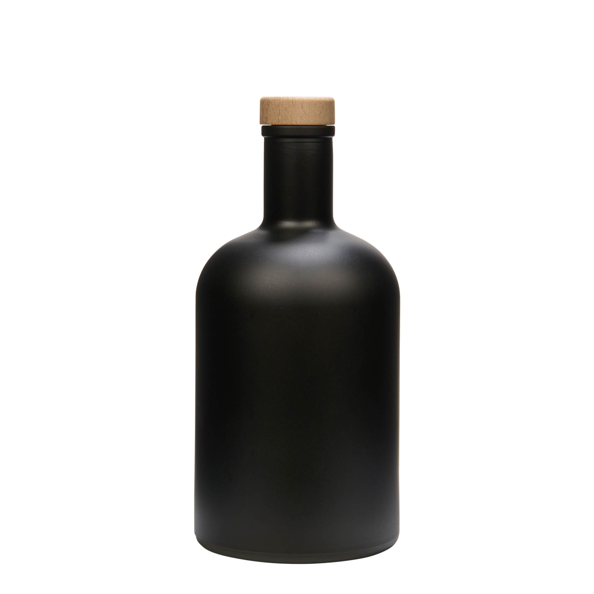 700 ml glass bottle 'Gerardino', black, opening: cork