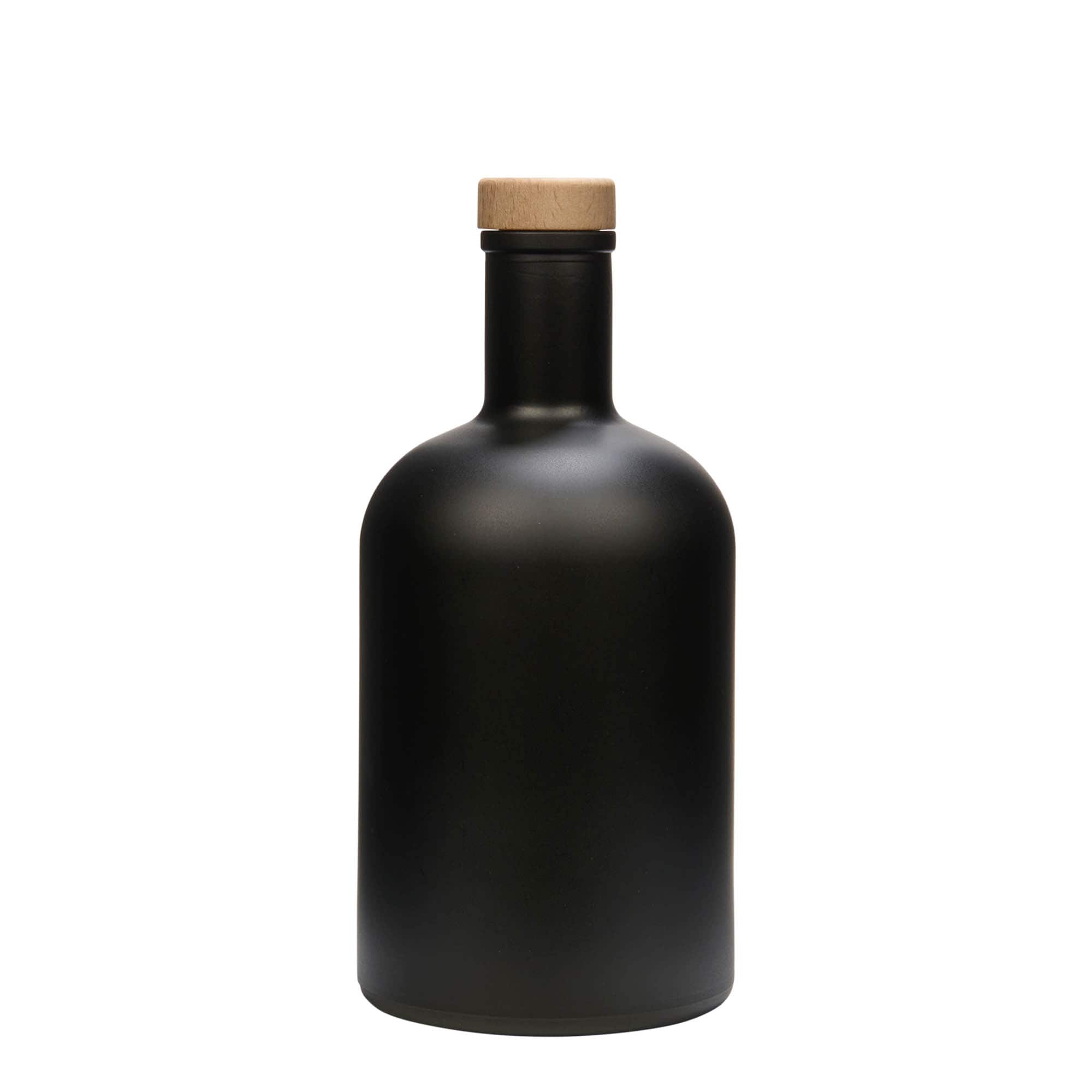 700 ml glass bottle 'Gerardino', black, opening: cork