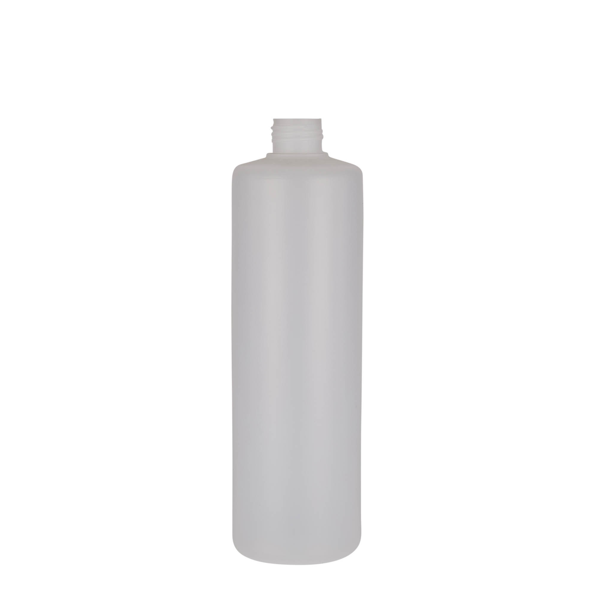 500 ml round bottle, PE plastic, natural, opening: screw cap 500 ml round bottle, PE plastic, natural, opening: screw cap