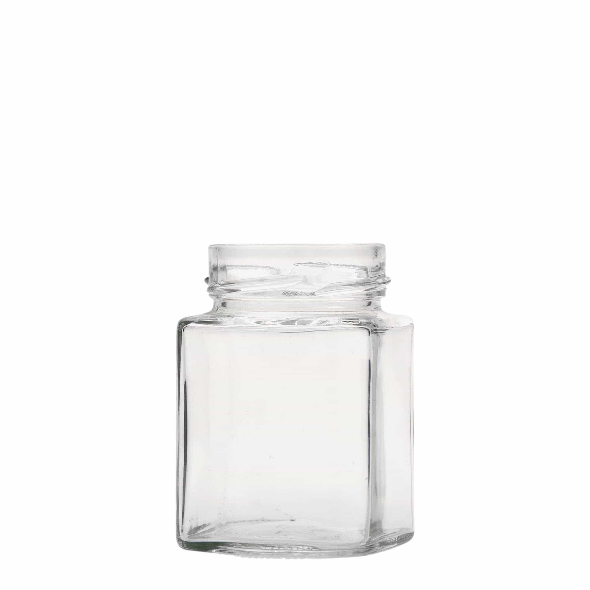 212 ml square jar 'Funny', opening: Deep-Twist-Off (DTO 58) 212 ml square jar 'Funny', opening: Deep-Twist-Off (DTO 58)