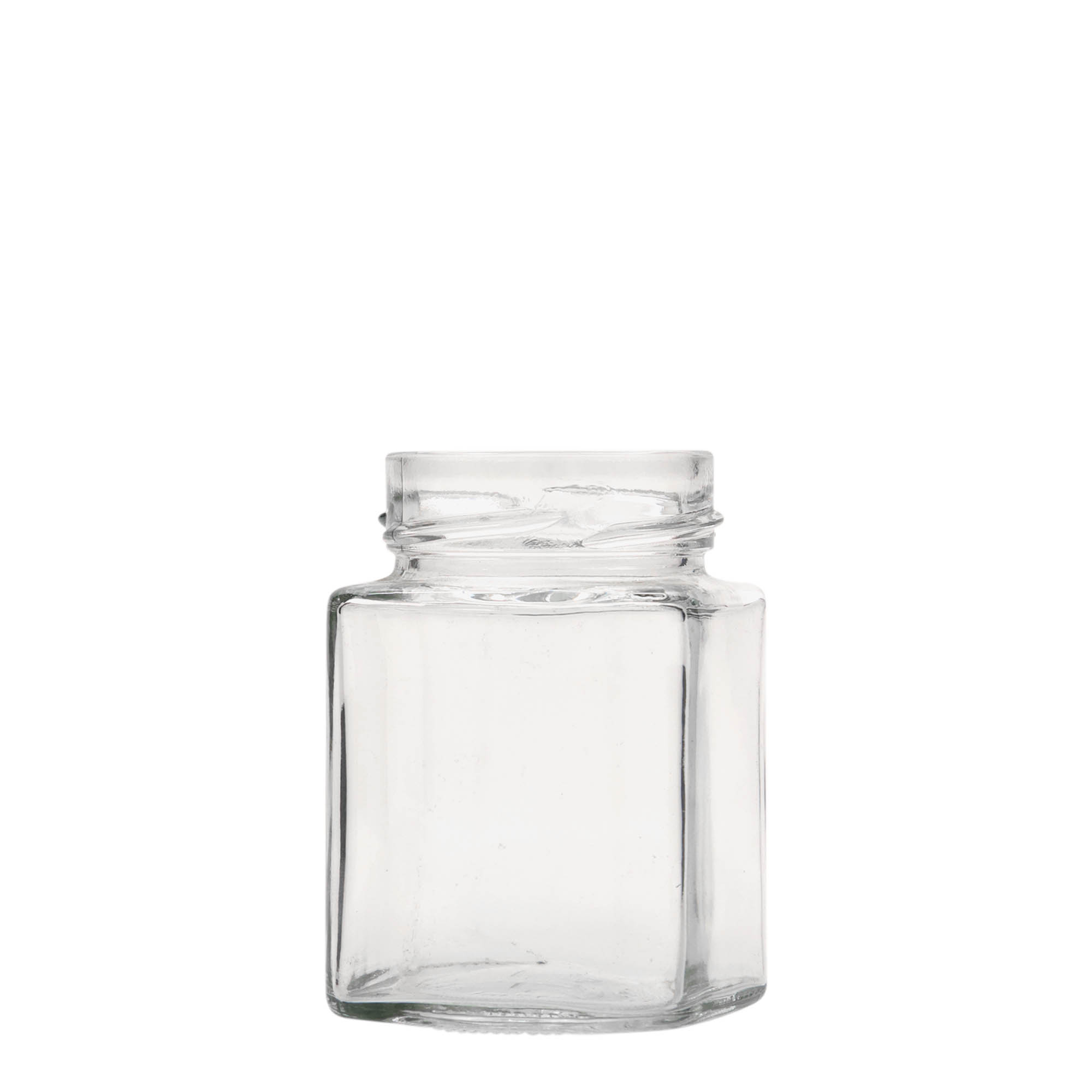 212 ml square jar ‘Funny’, opening: Deep-Twist-off (DTO 58)