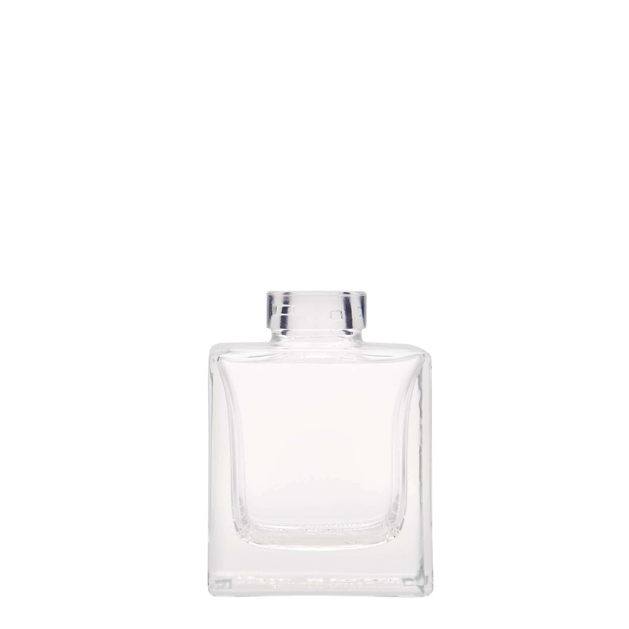 100 ml glass bottle 'Cube', square, opening: cork