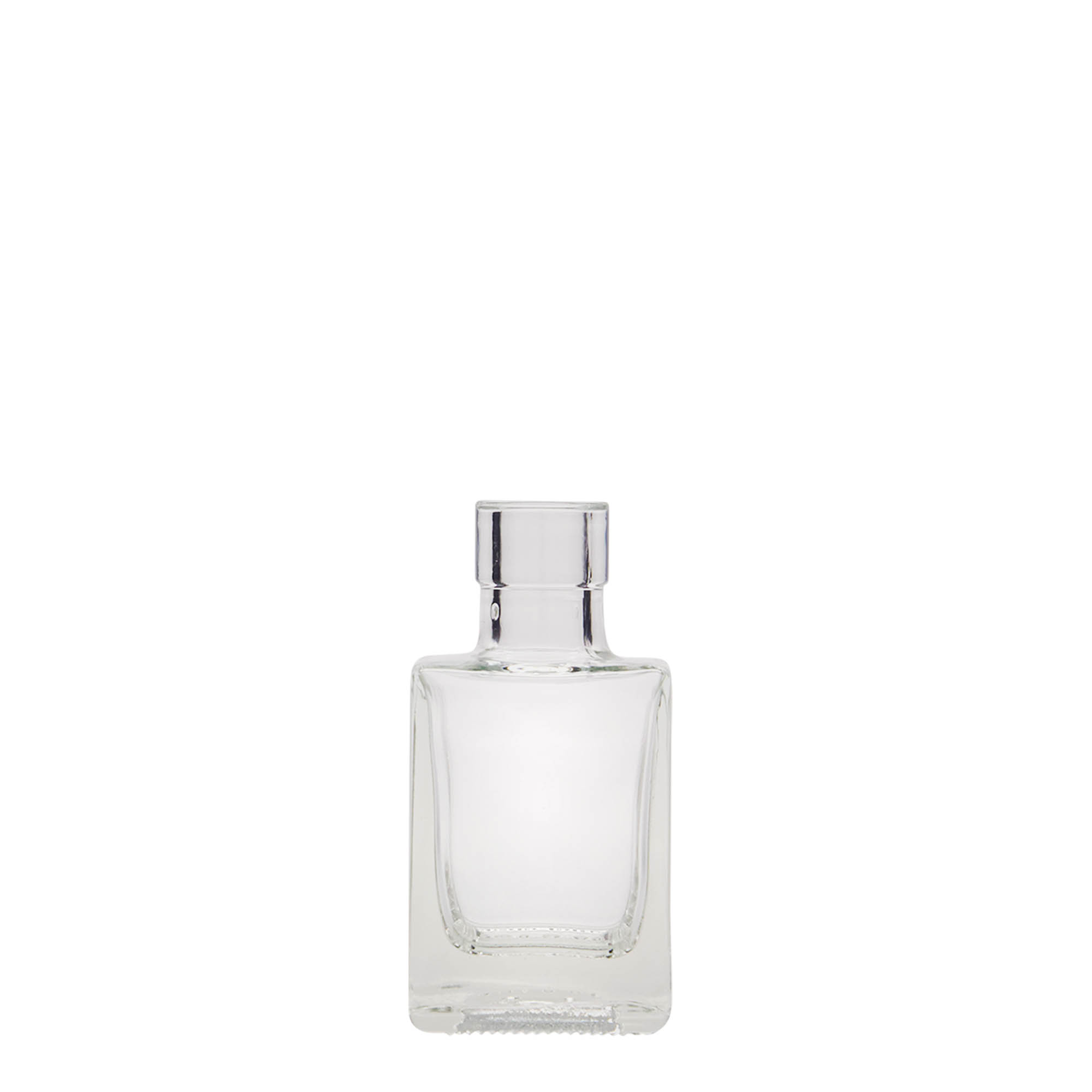 50 ml glass bottle 'Cube', square, opening: cork 50 ml glass bottle 'Cube', square, opening: cork