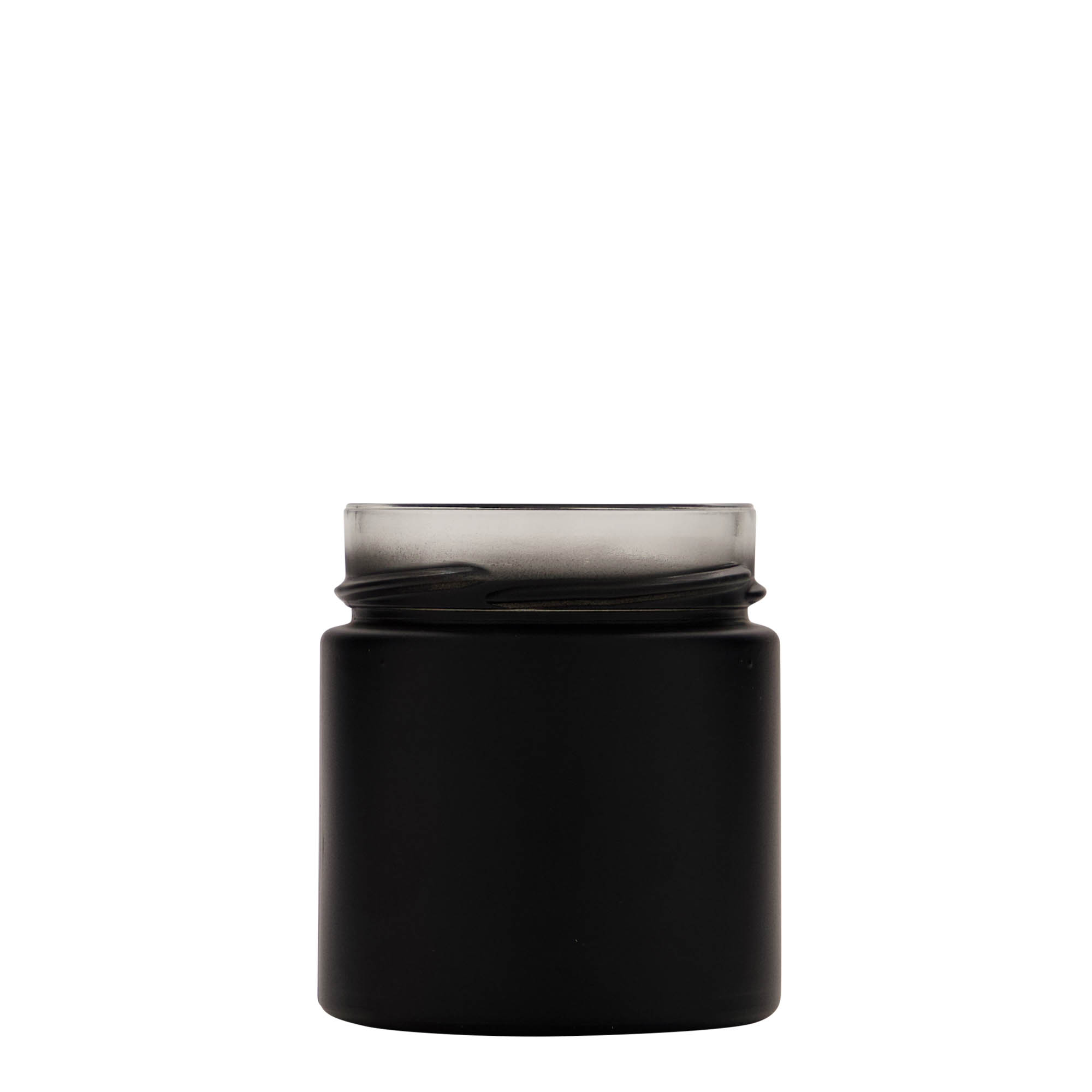 220 ml round glass 'Aurora', black, opening: Deep-Twist-Off (DTO 66)
