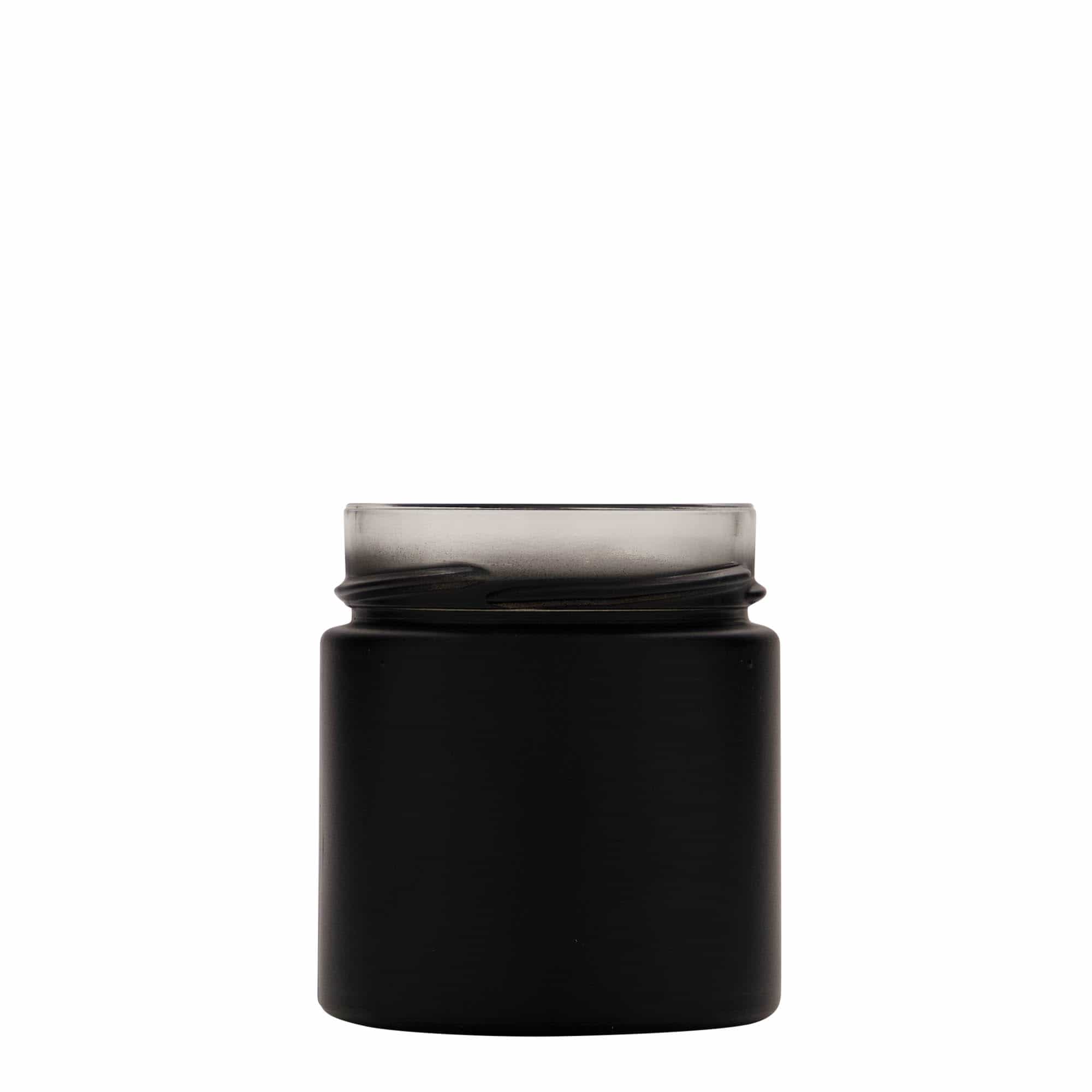 220 ml round glass ‘Aurora’, black, opening: Deep-Twist-off (DTO 66)