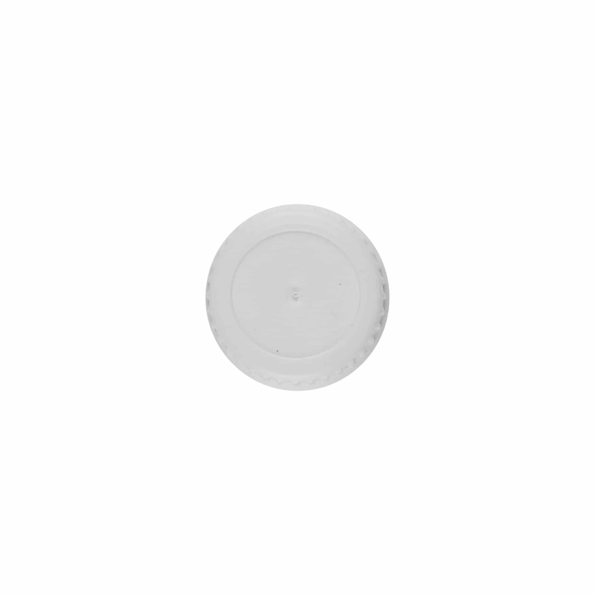 Screw cap with pouring ring, PE plastic, white, for opening: DIN 22
