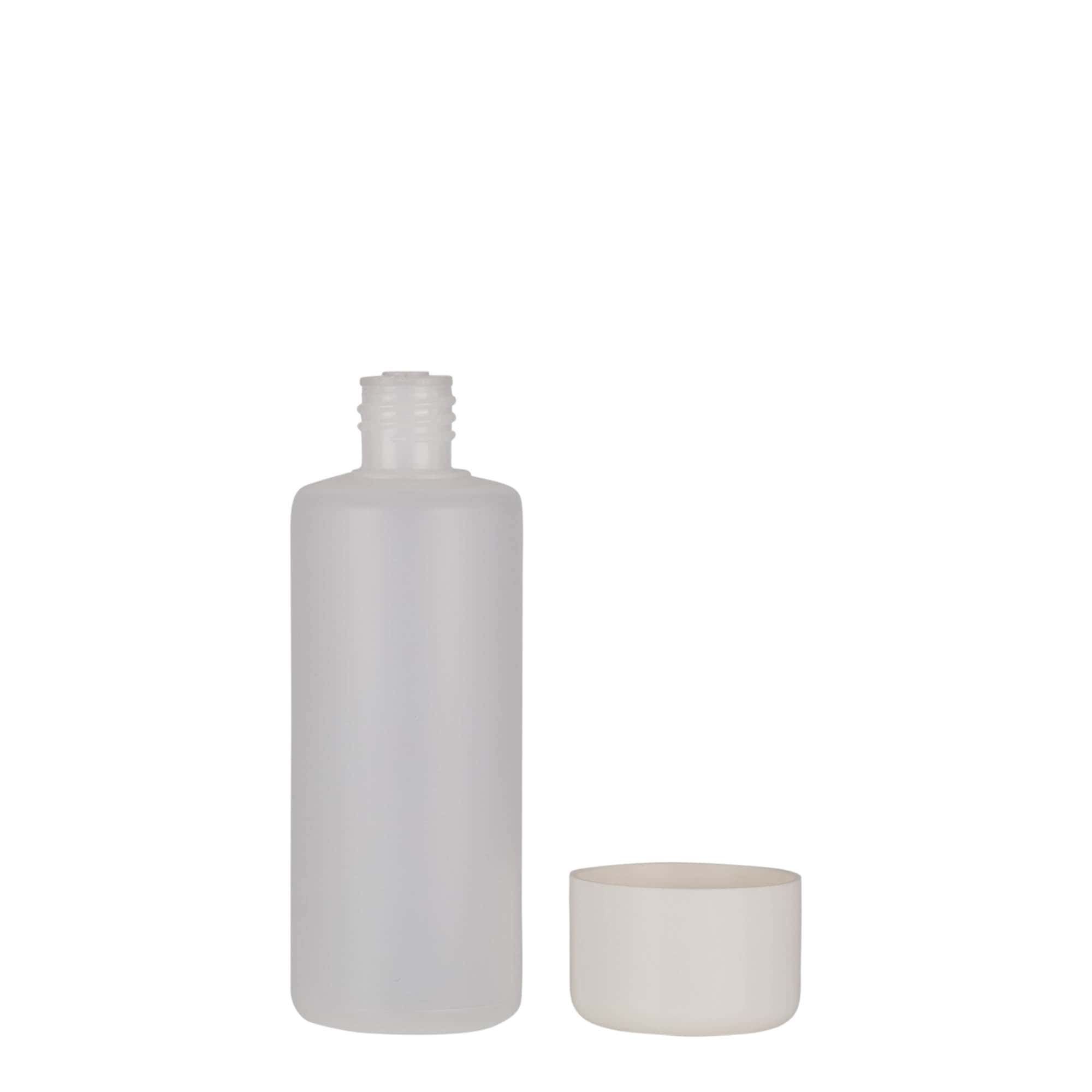 100 ml round bottle, PE plastic, natural, opening: screw cap