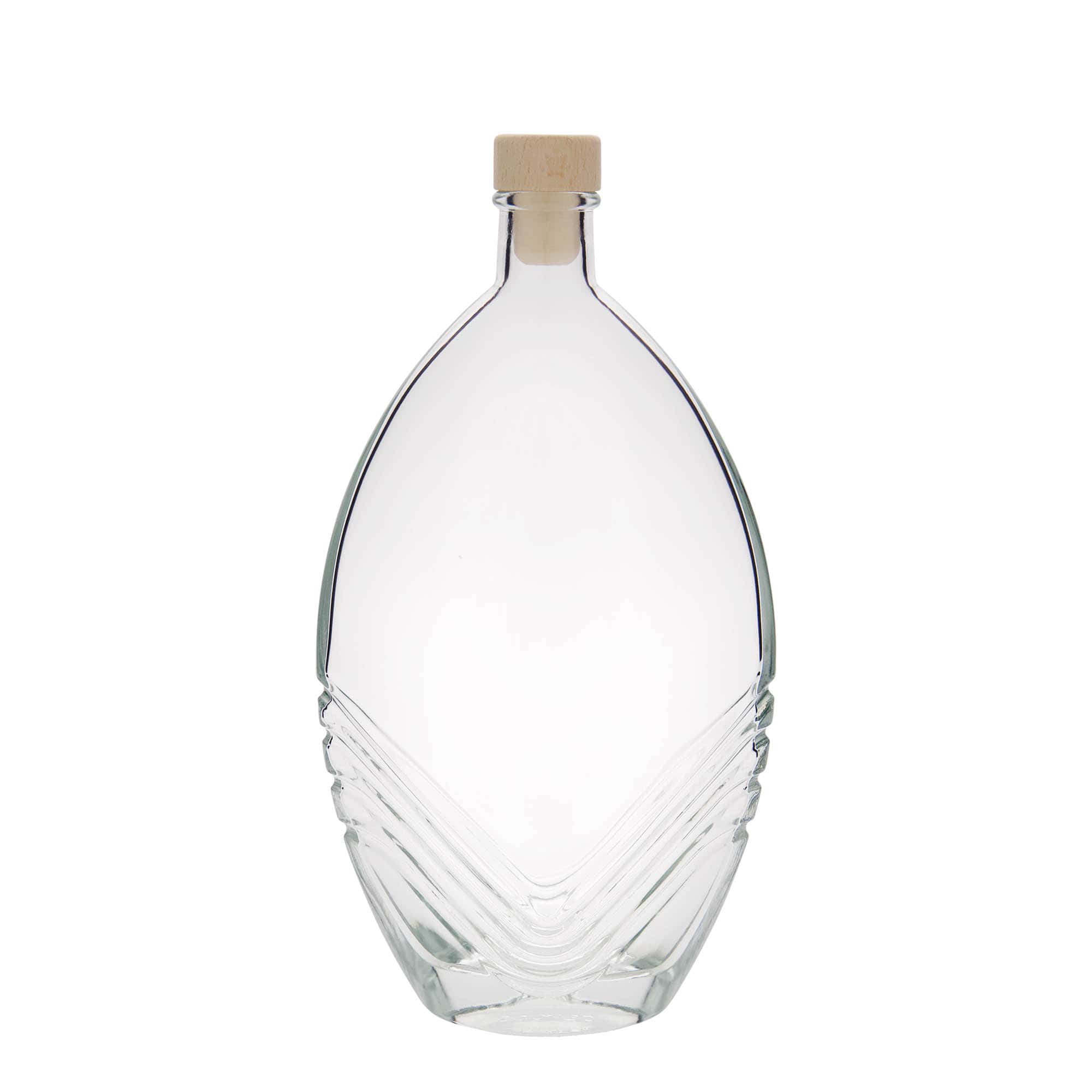 500 ml glass bottle 'Florence', oval, closure: cork