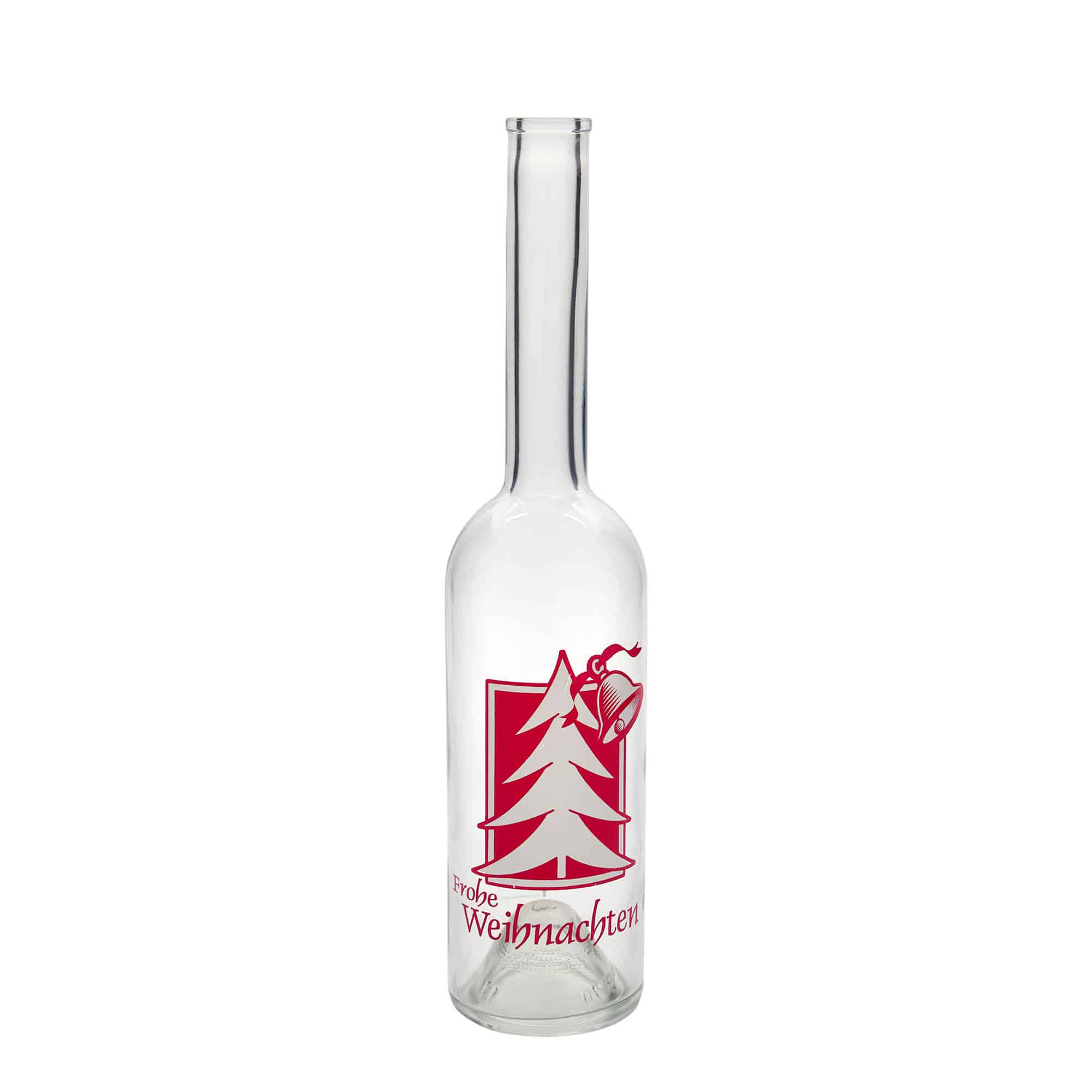 500 ml glass bottle 'Opera', motif: Christmas greeting, opening: cork