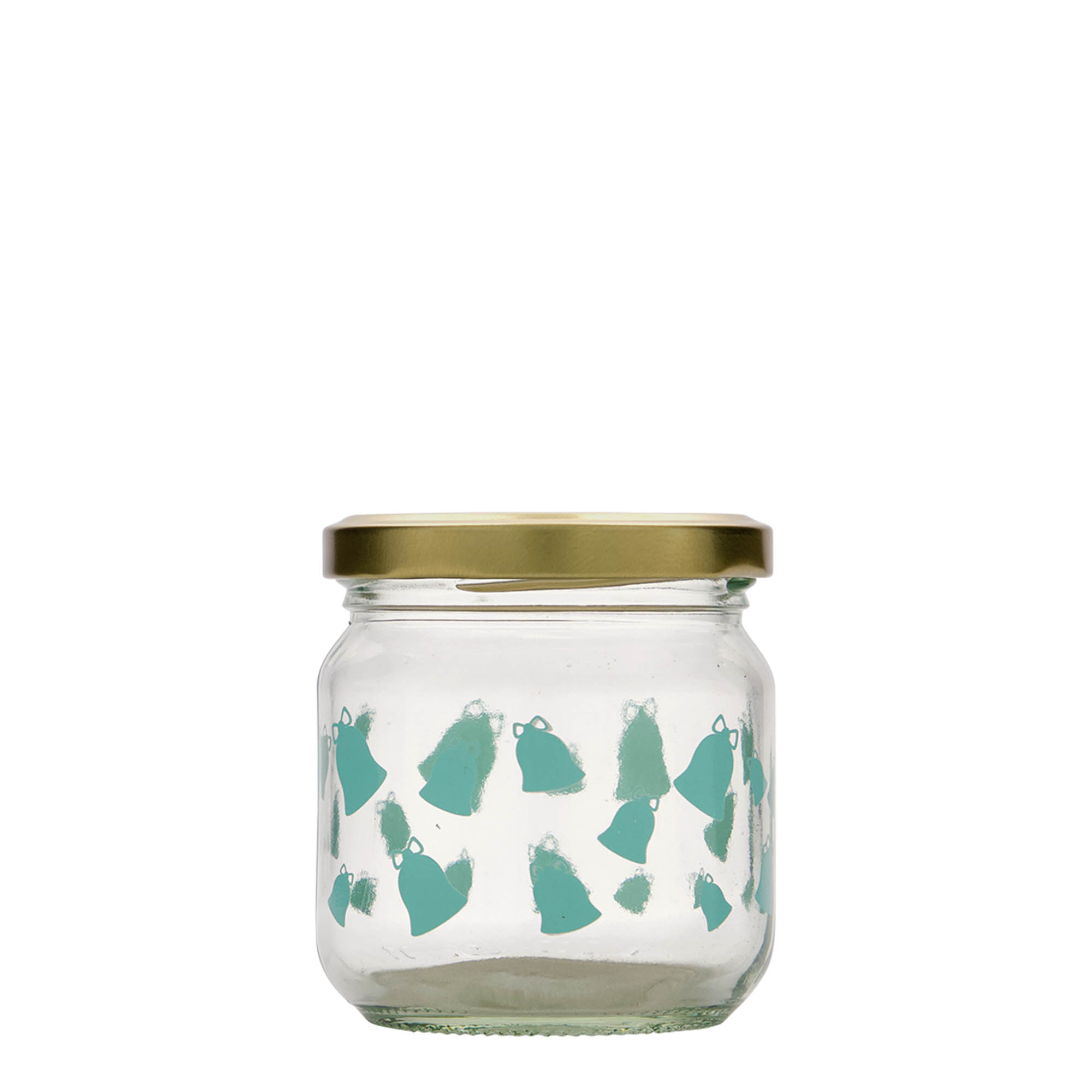 212 ml round glass, motif: jingle bells, opening: twist-off (TO 66) 212 ml round glass, motif: jingle bells, opening: twist-off (TO 66)