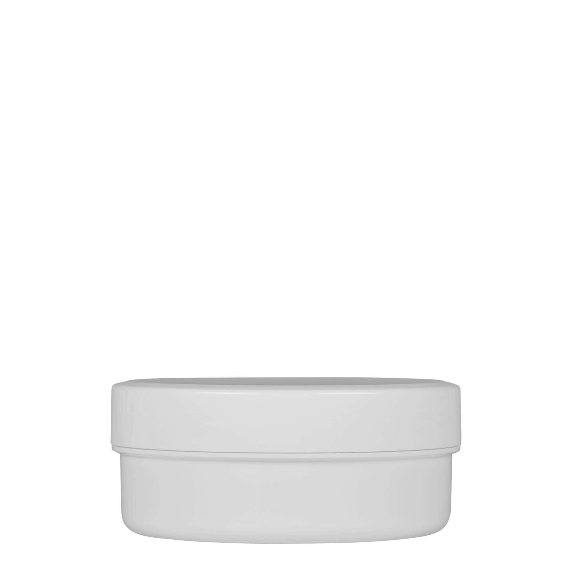 125 ml plastic jar ‘White Line’, PP, white, opening: screw cap