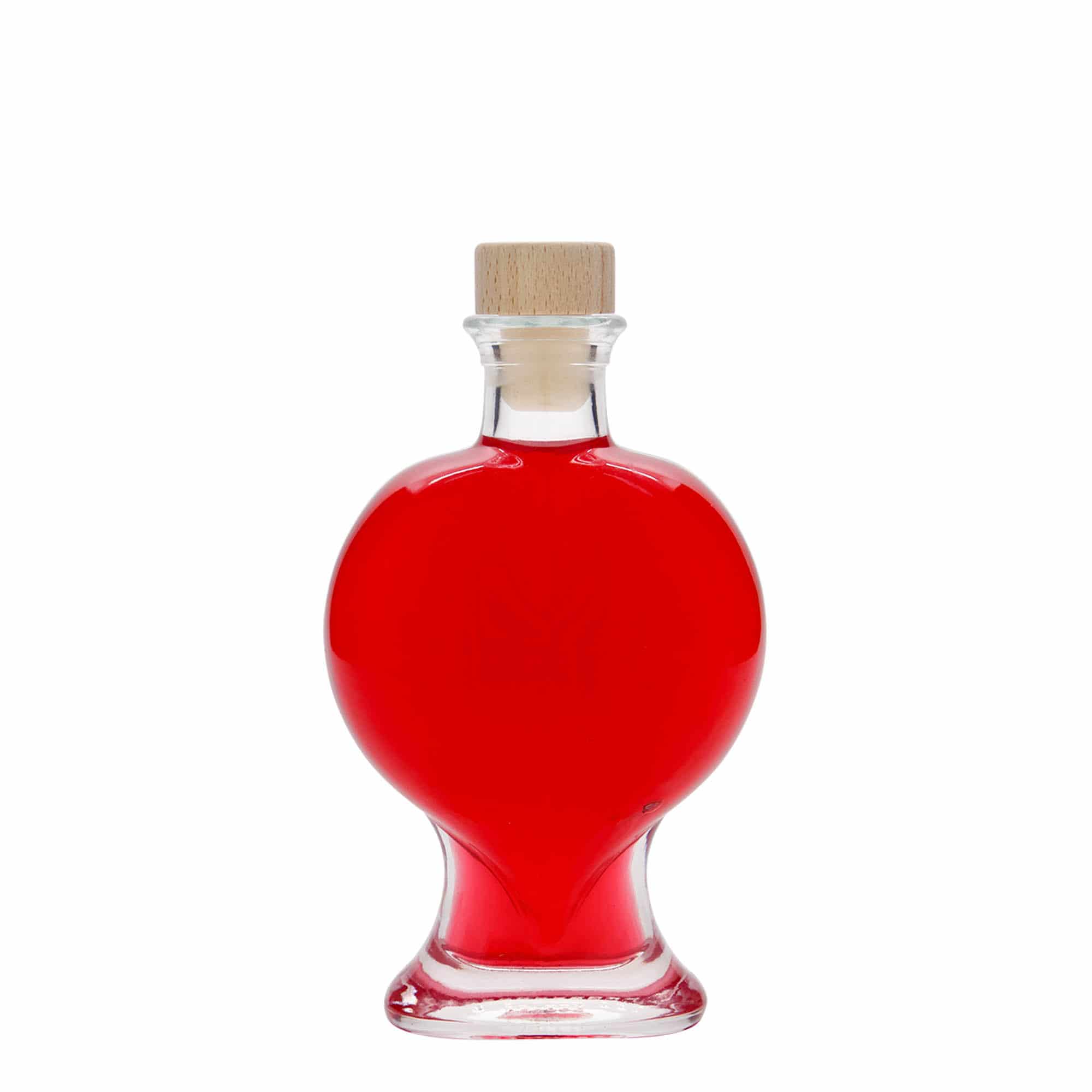 200 ml glass bottle 'Heart', closure: cork