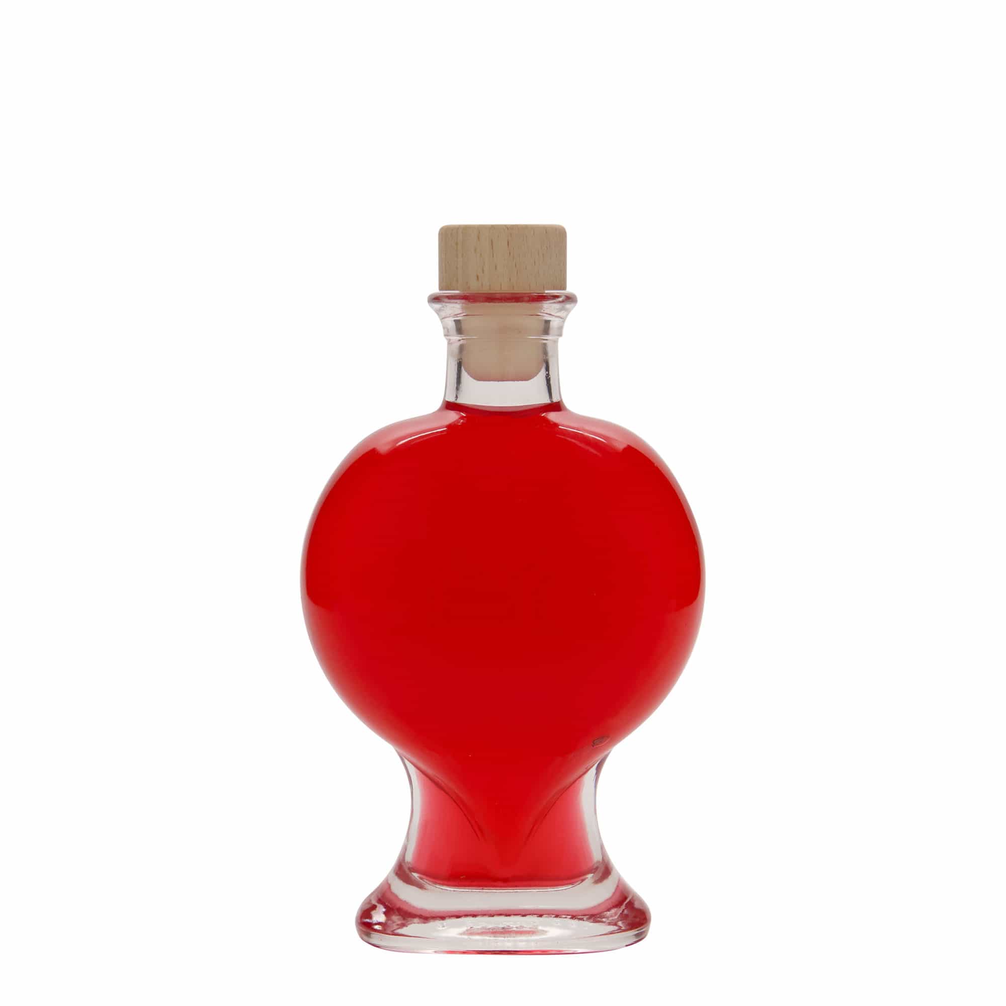 200 ml glass bottle 'Heart', opening: cork