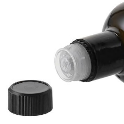 DOP original seal with spout, PE plastic, black DOP original seal with spout, PE plastic, black