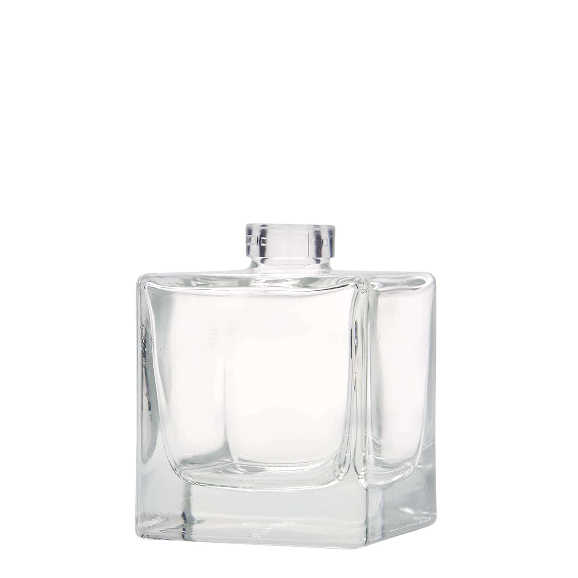 200 ml glass bottle 'Cube', square, opening: cork