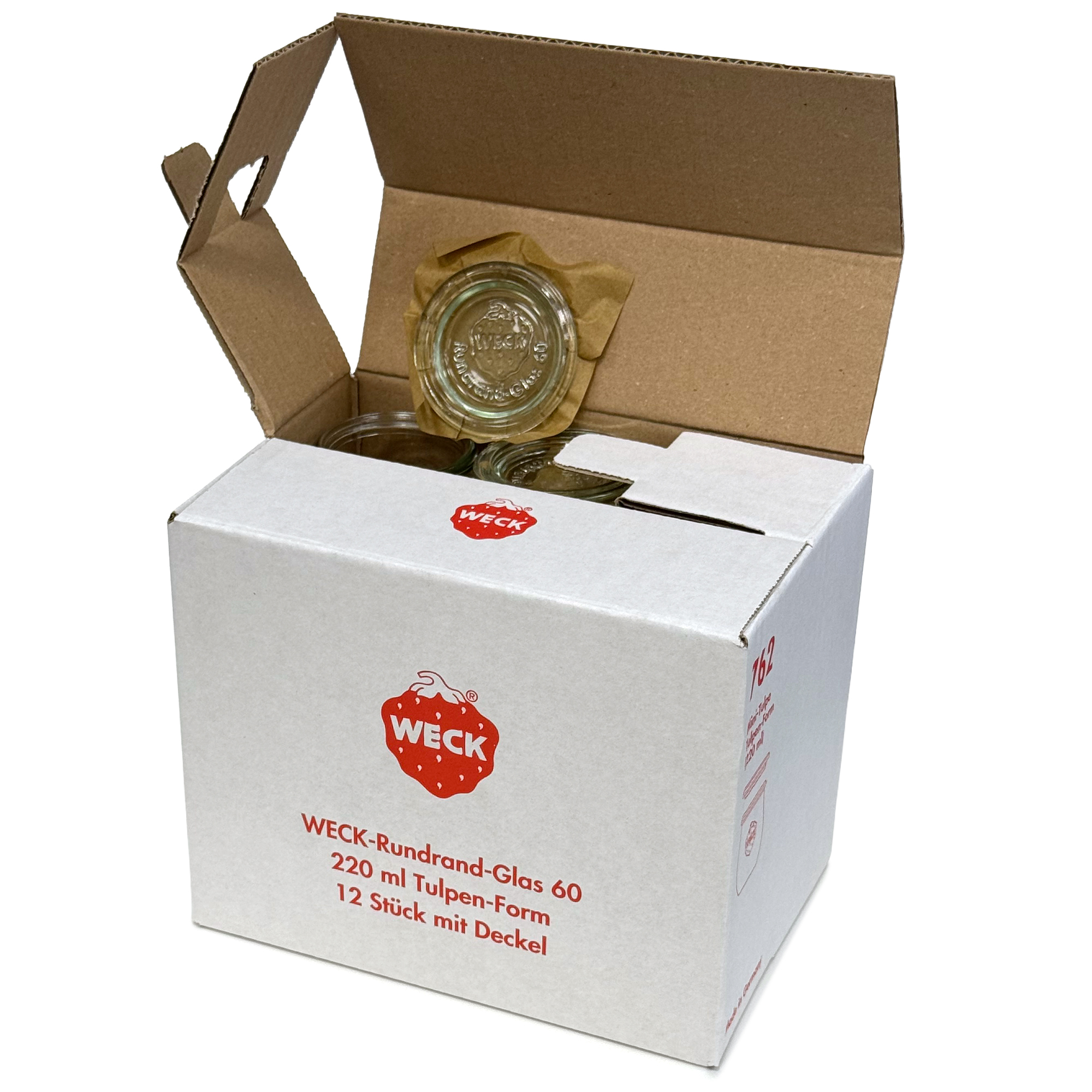 12x 220 ml WECK tulip jar with glass lid RR 60