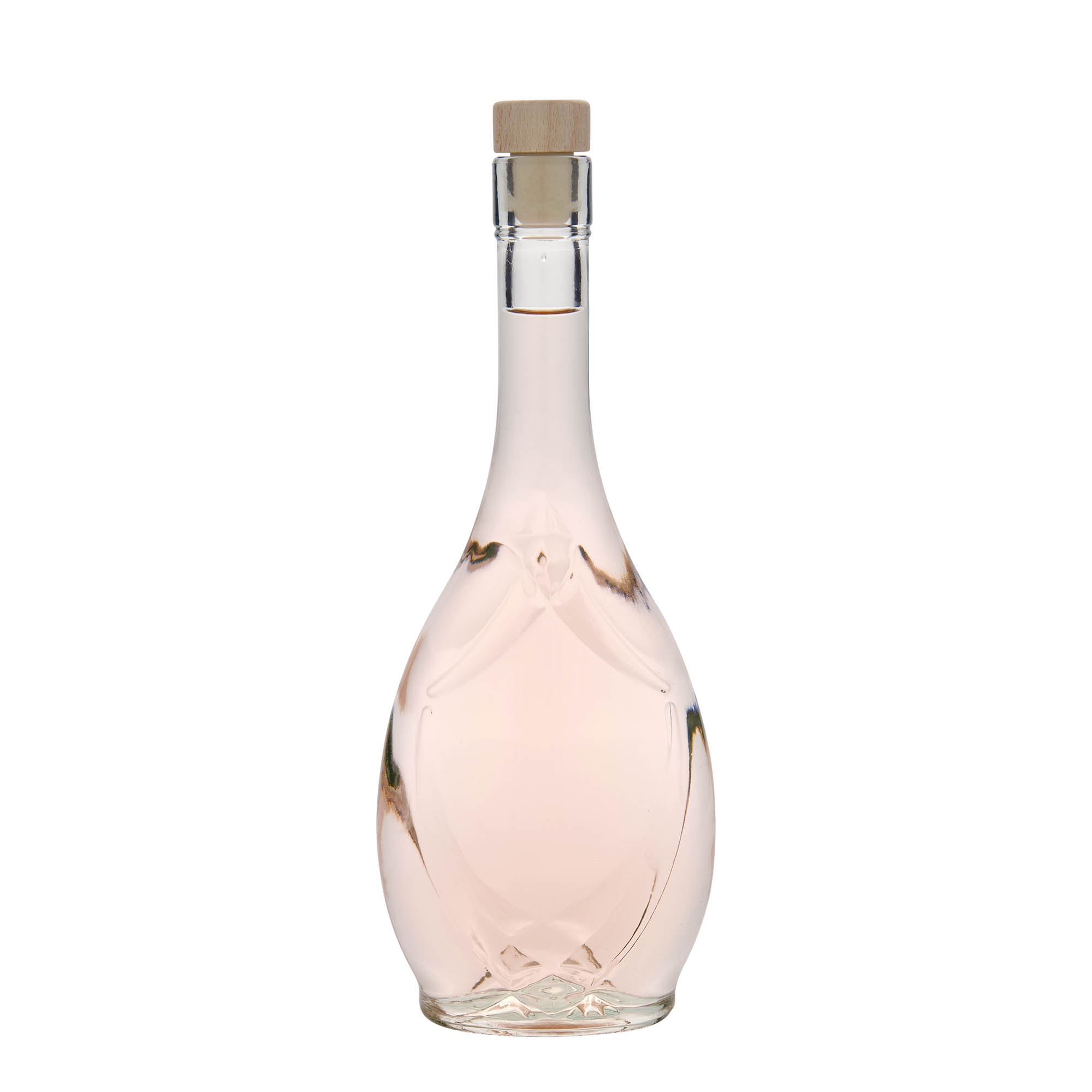 500 ml glass bottle 'Saragossa', oval, opening: cork