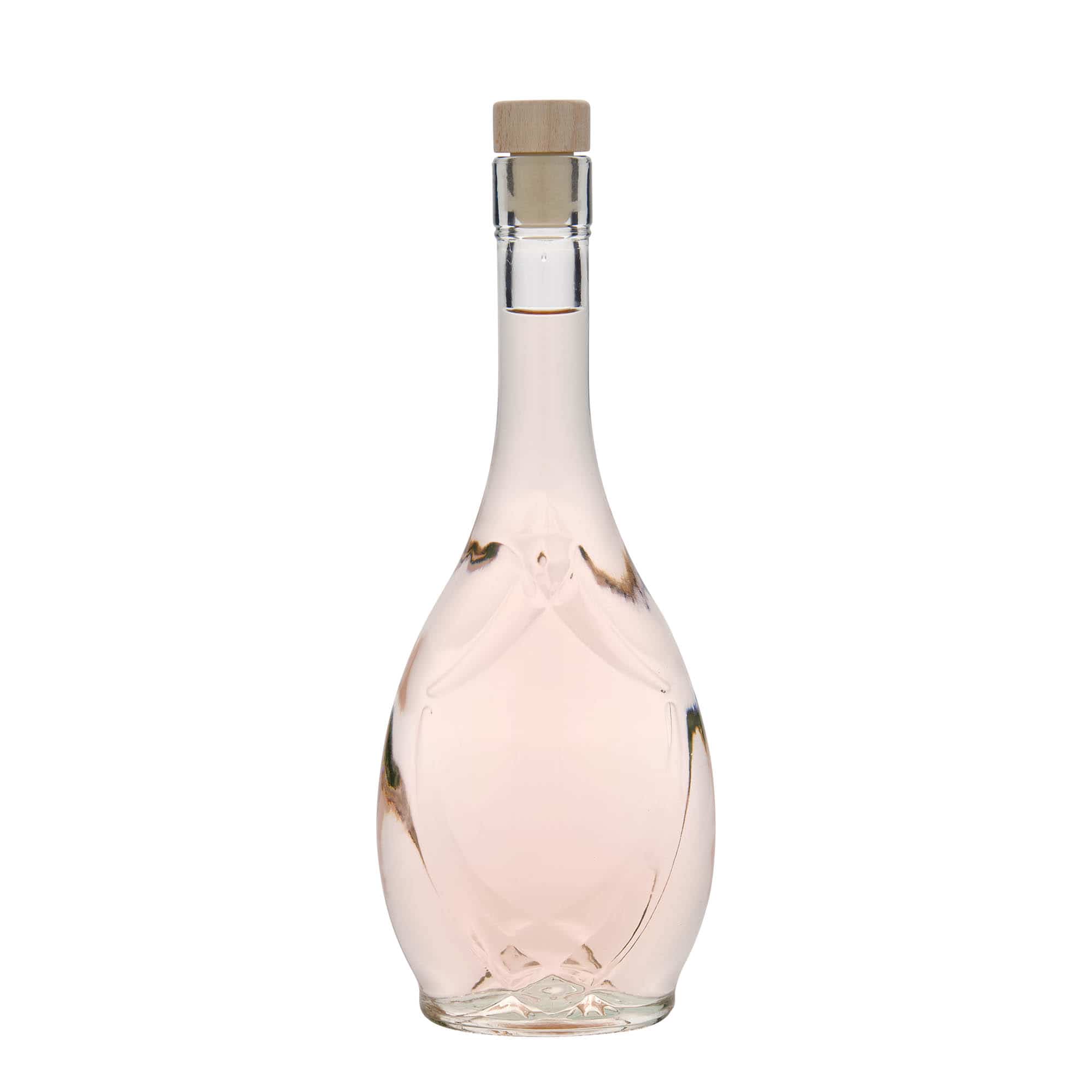 500 ml glass bottle ‘Saragossa’, oval, opening: cork