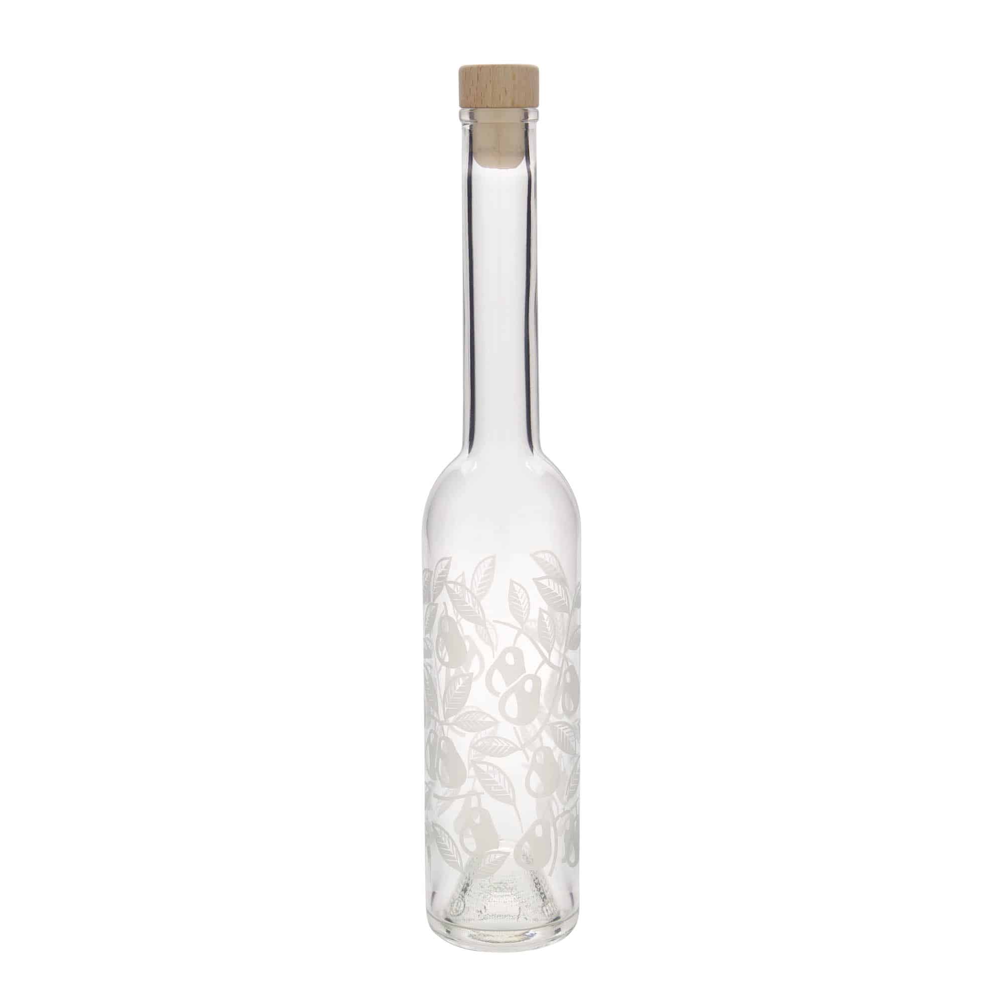 350 ml glass bottle 'Opera', print: pears, closure: cork