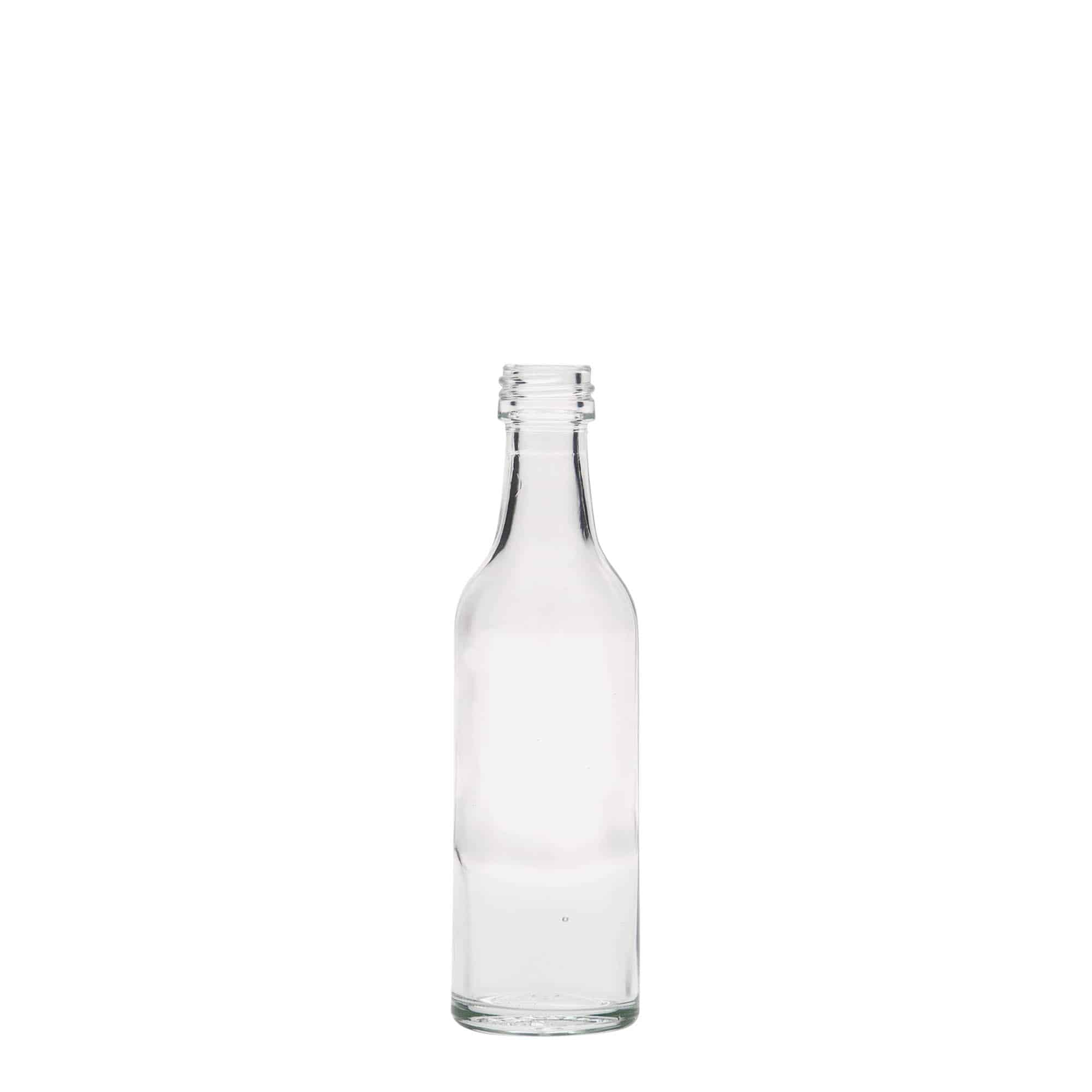 50 ml glass bottle with straight neck, opening: PP 18