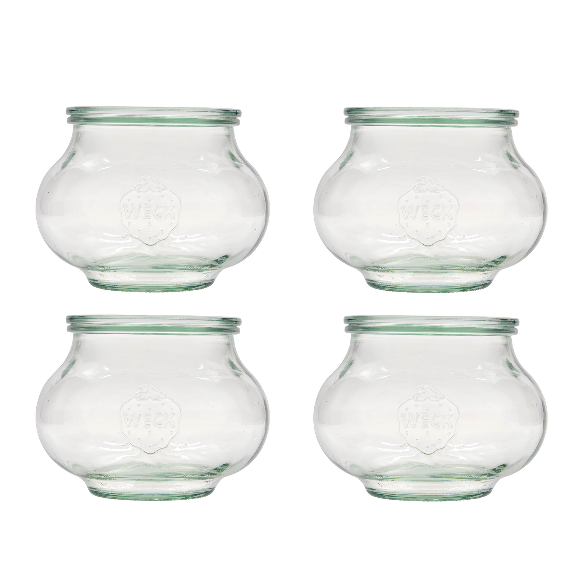 4x 1062 ml WECK decorative jar with glass lid RR 100