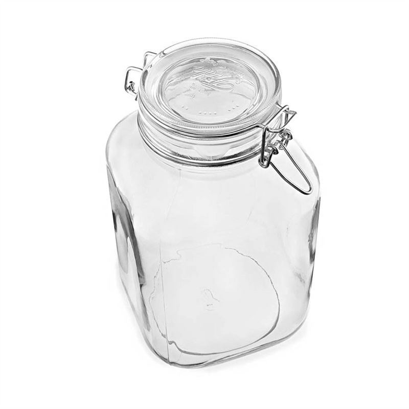 3,000 ml wire bail jar 'Fido', square, opening: wire bail closure 3,000 ml wire bail jar 'Fido', square, opening: wire bail closure