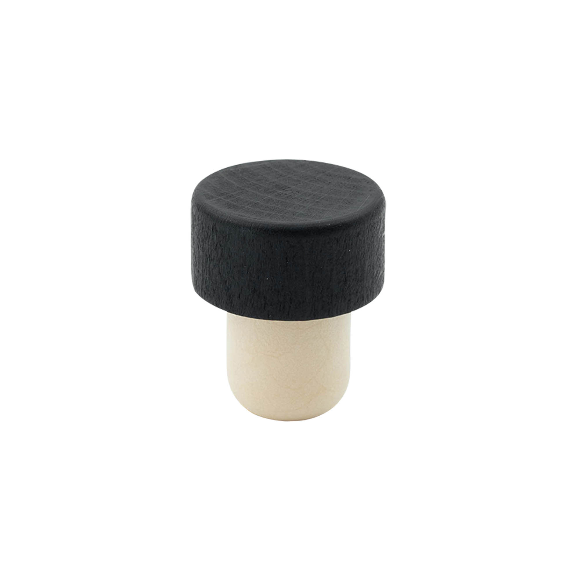 Grip corks 19 mm, wood/plastic, black, for opening: cork