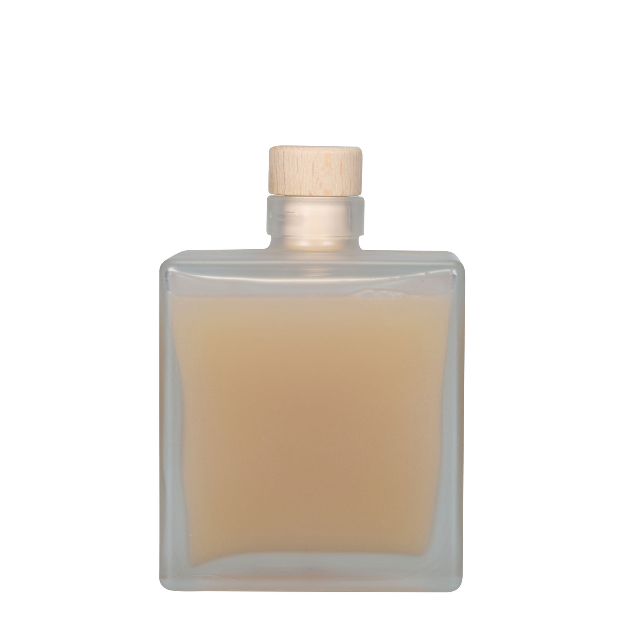 500 ml glass bottle 'Cube', square, frosted, opening: cork 500 ml glass bottle 'Cube', square, frosted, opening: cork
