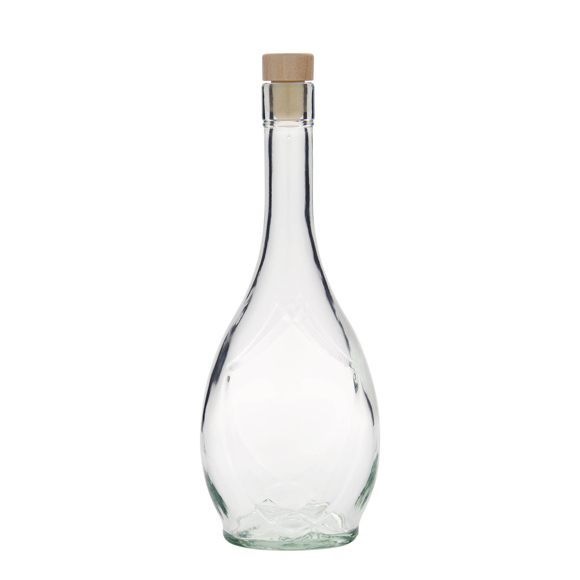 500 ml glass bottle 'Saragossa', oval, opening: cork